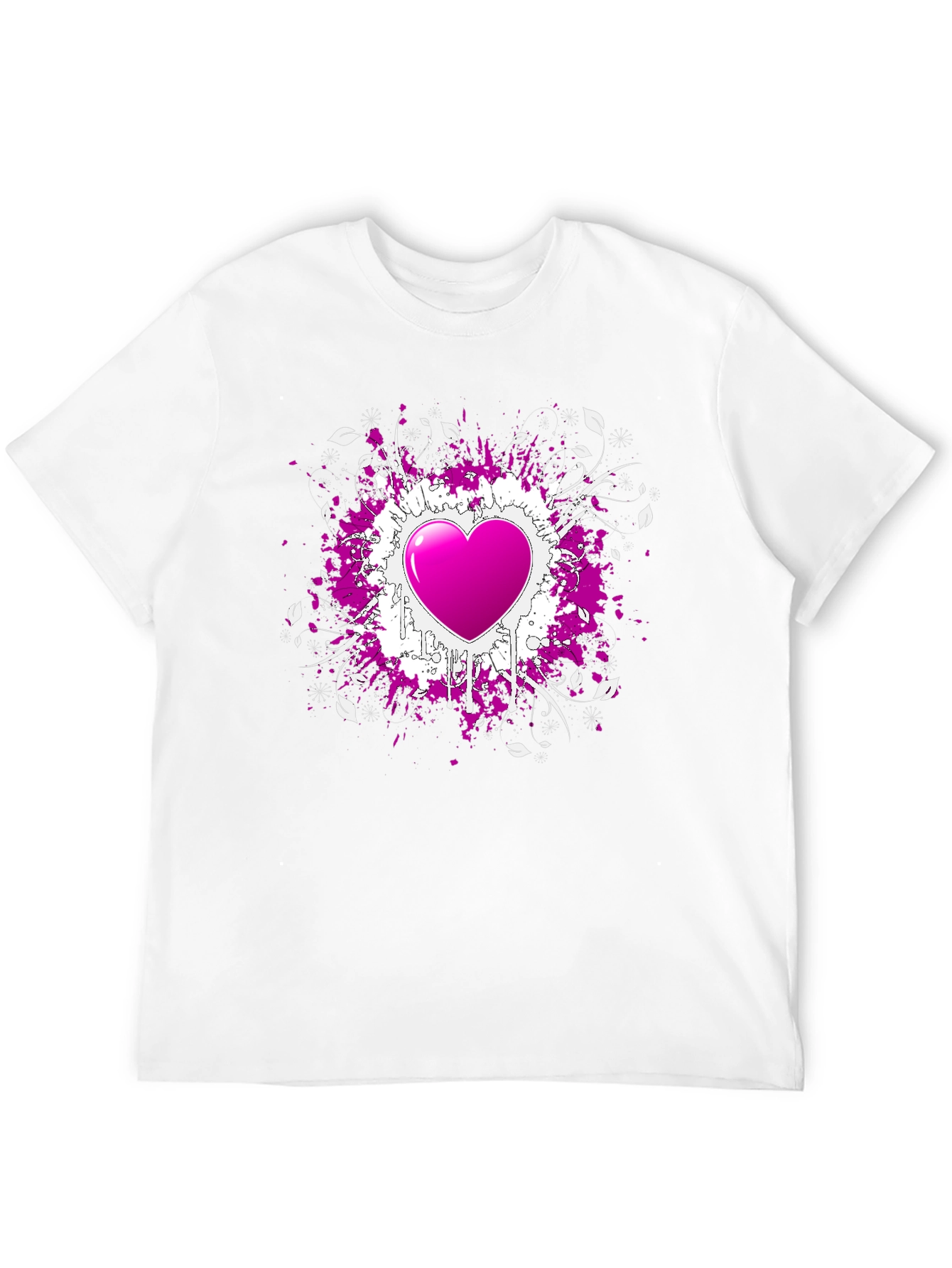 Heart Splatter Graphic Tee - Black
