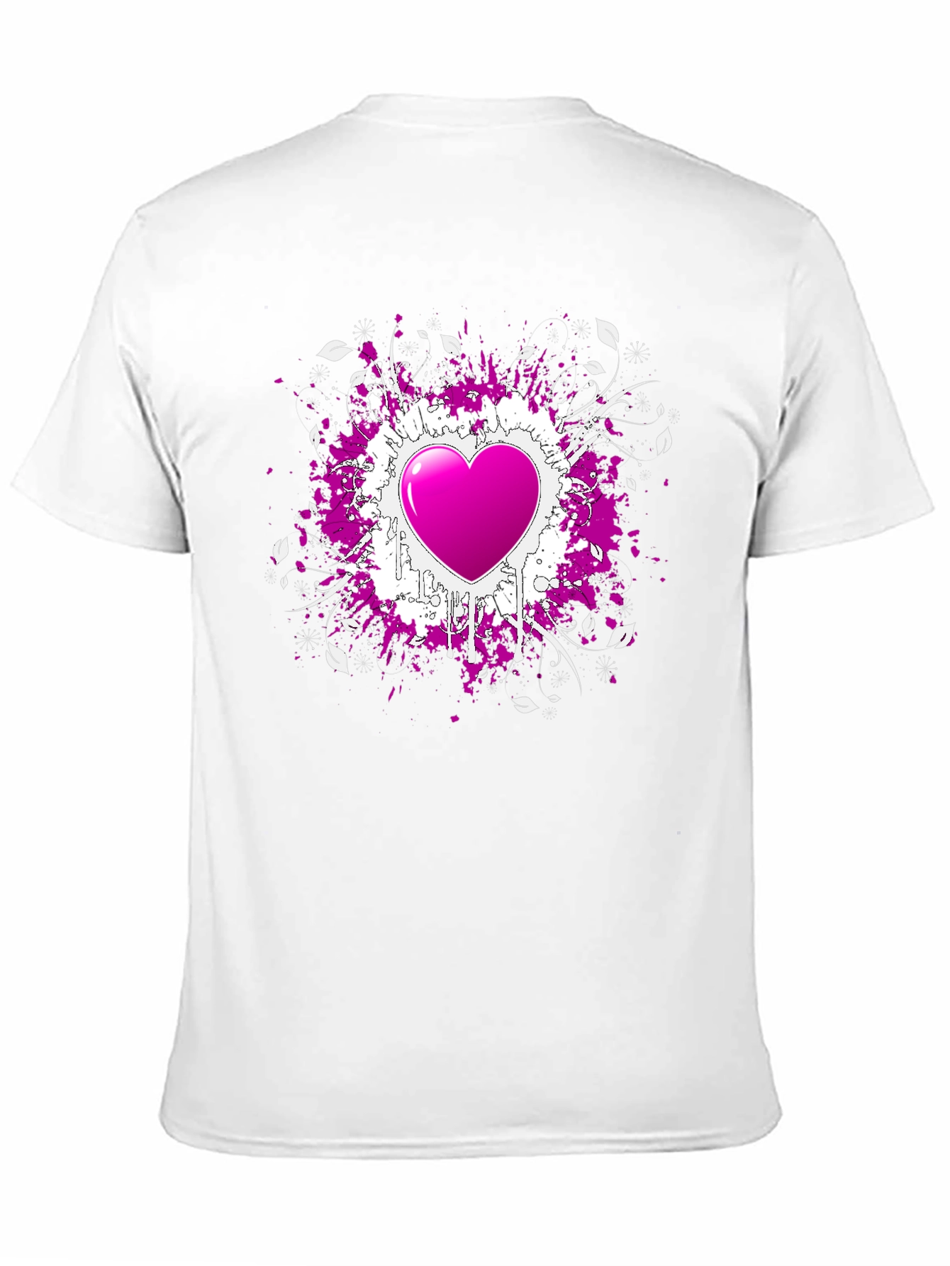 Heart Splatter Graphic Tee - Black