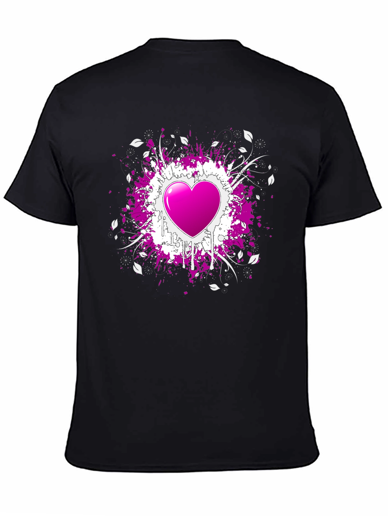 Heart Splatter Graphic Tee - Black