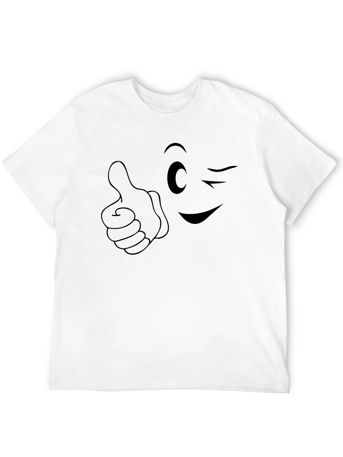 Winking Thumbs Up Graphic Tee - Black