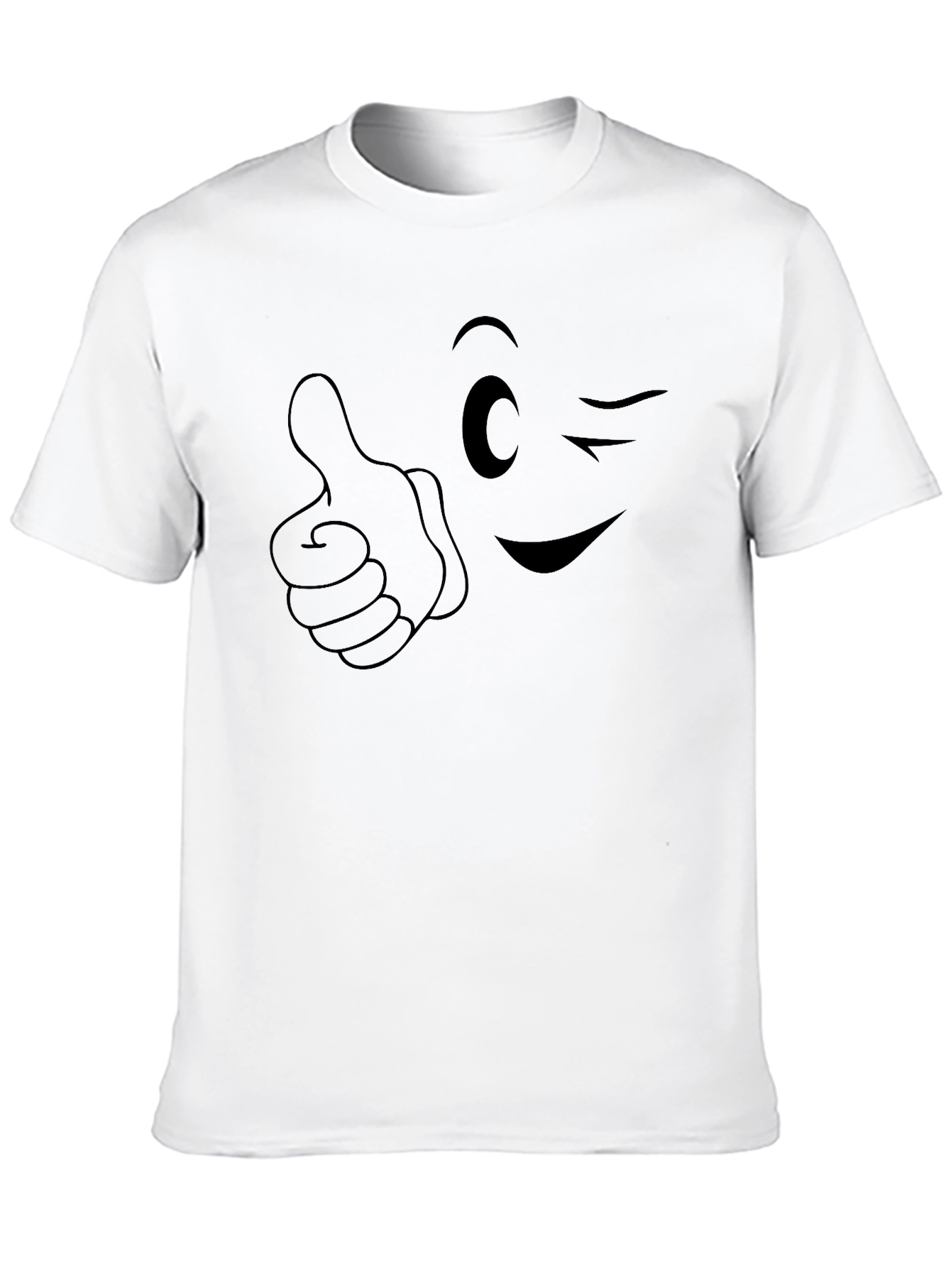 Winking Thumbs Up Graphic Tee - Black