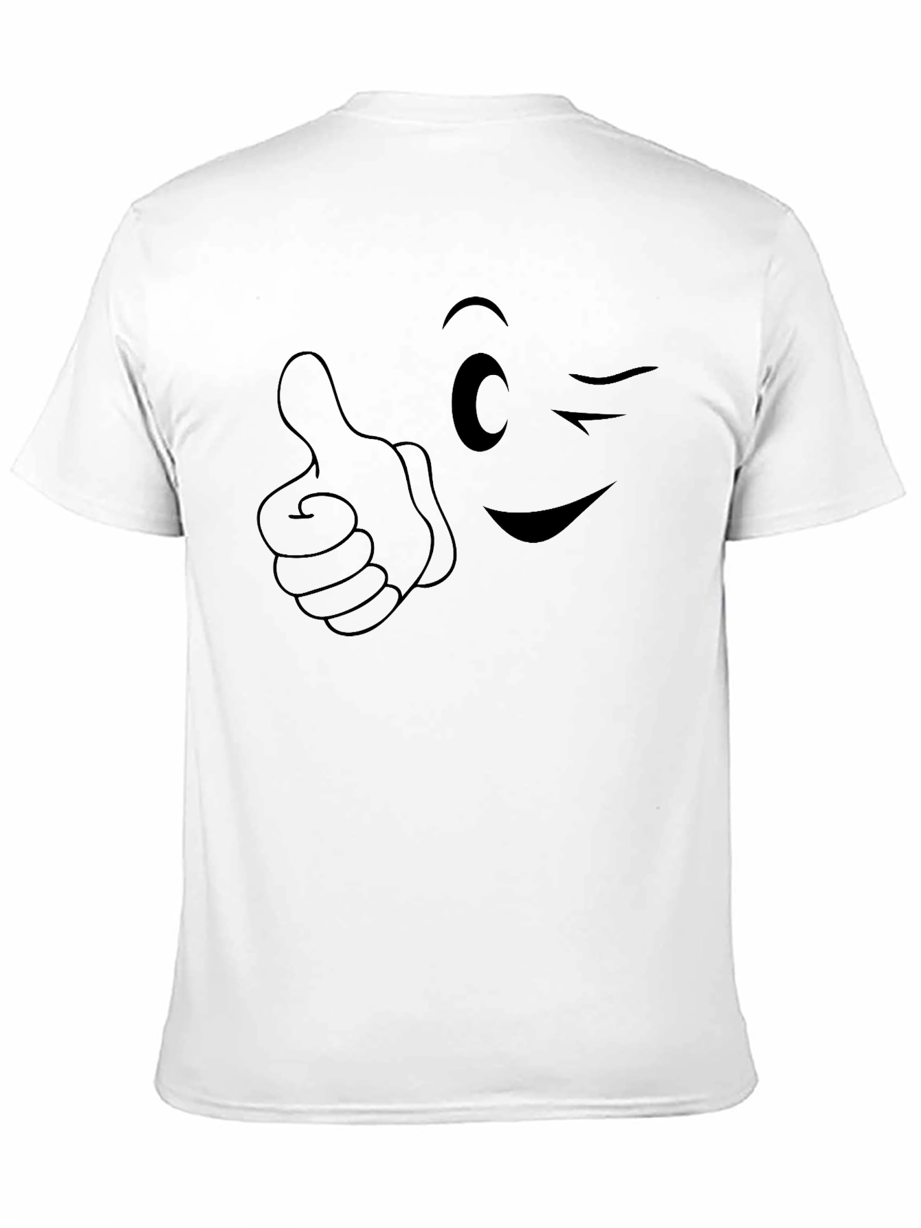 Winking Thumbs Up Graphic Tee - Black