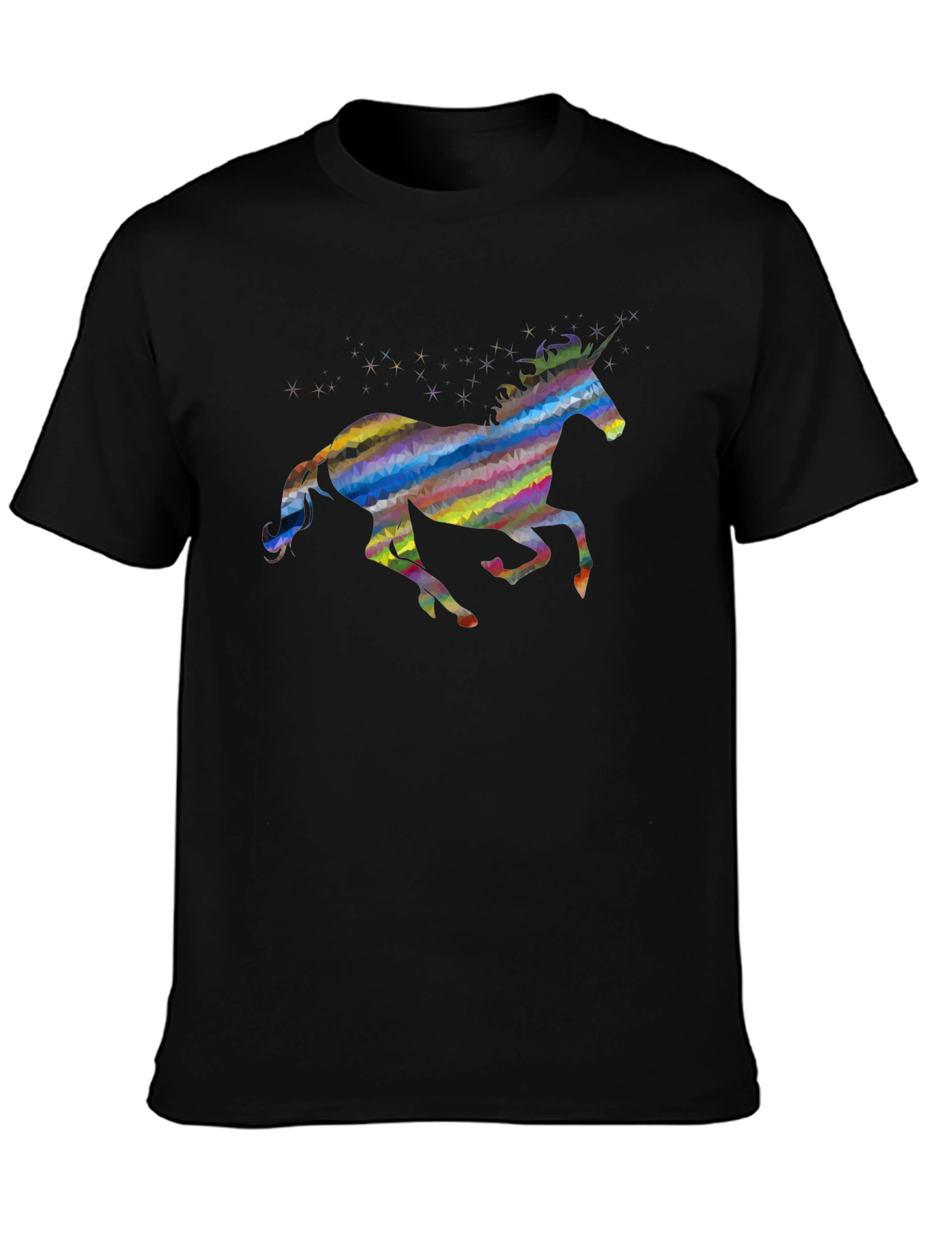 Rainbow Unicorn Graphic Tee - Black