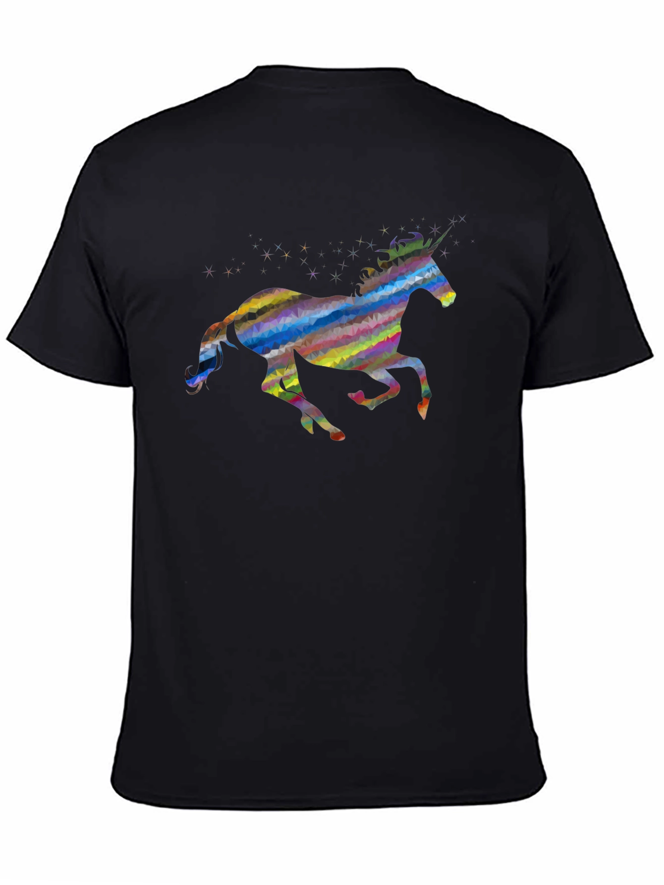 Rainbow Unicorn Graphic Tee - Black