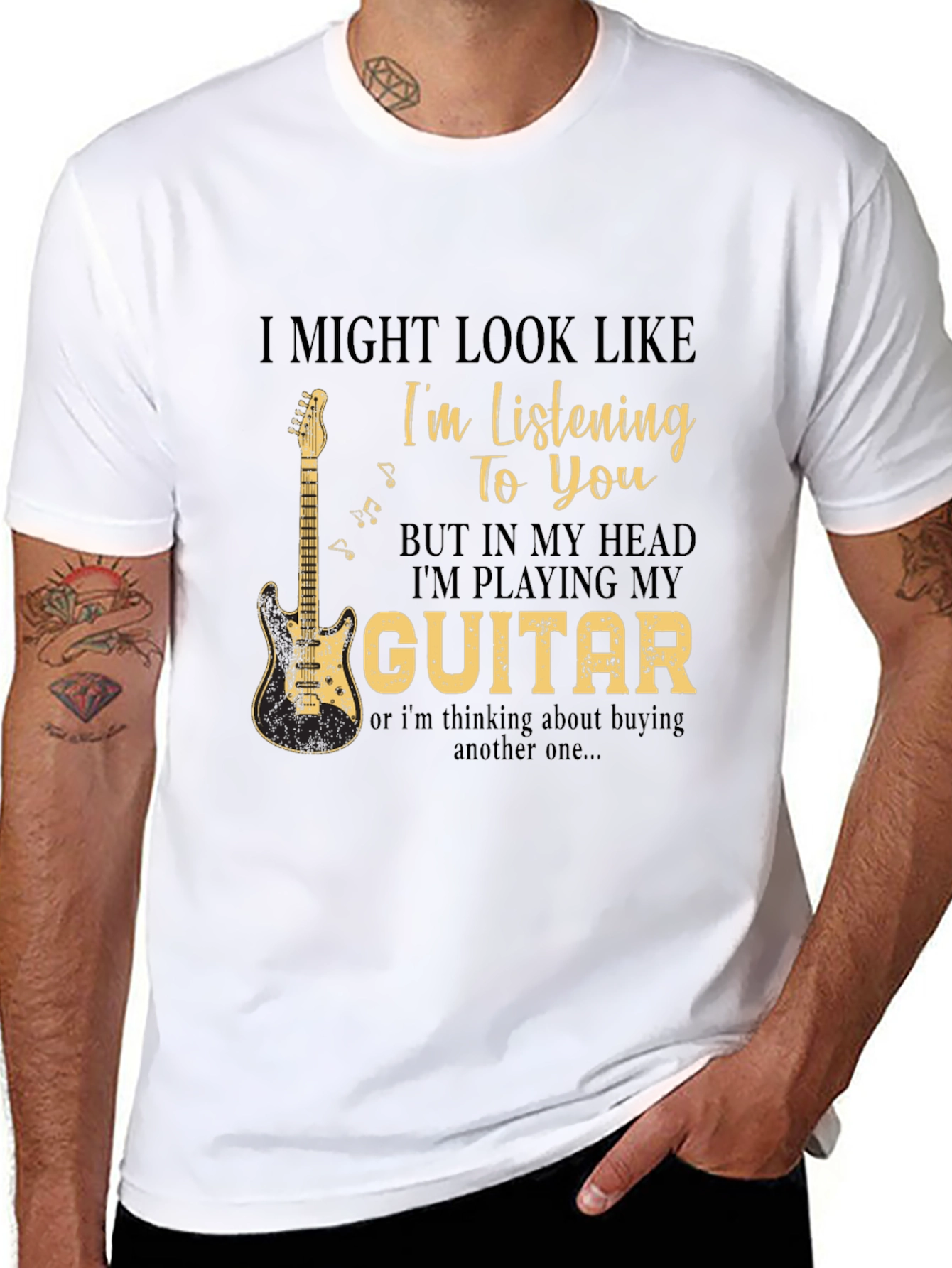 Guitar Lovers Tee: Im Playing My Guitar T-Shirt