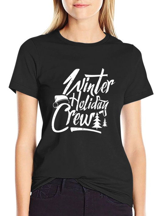 Winter Holiday Crew Black T-Shirt