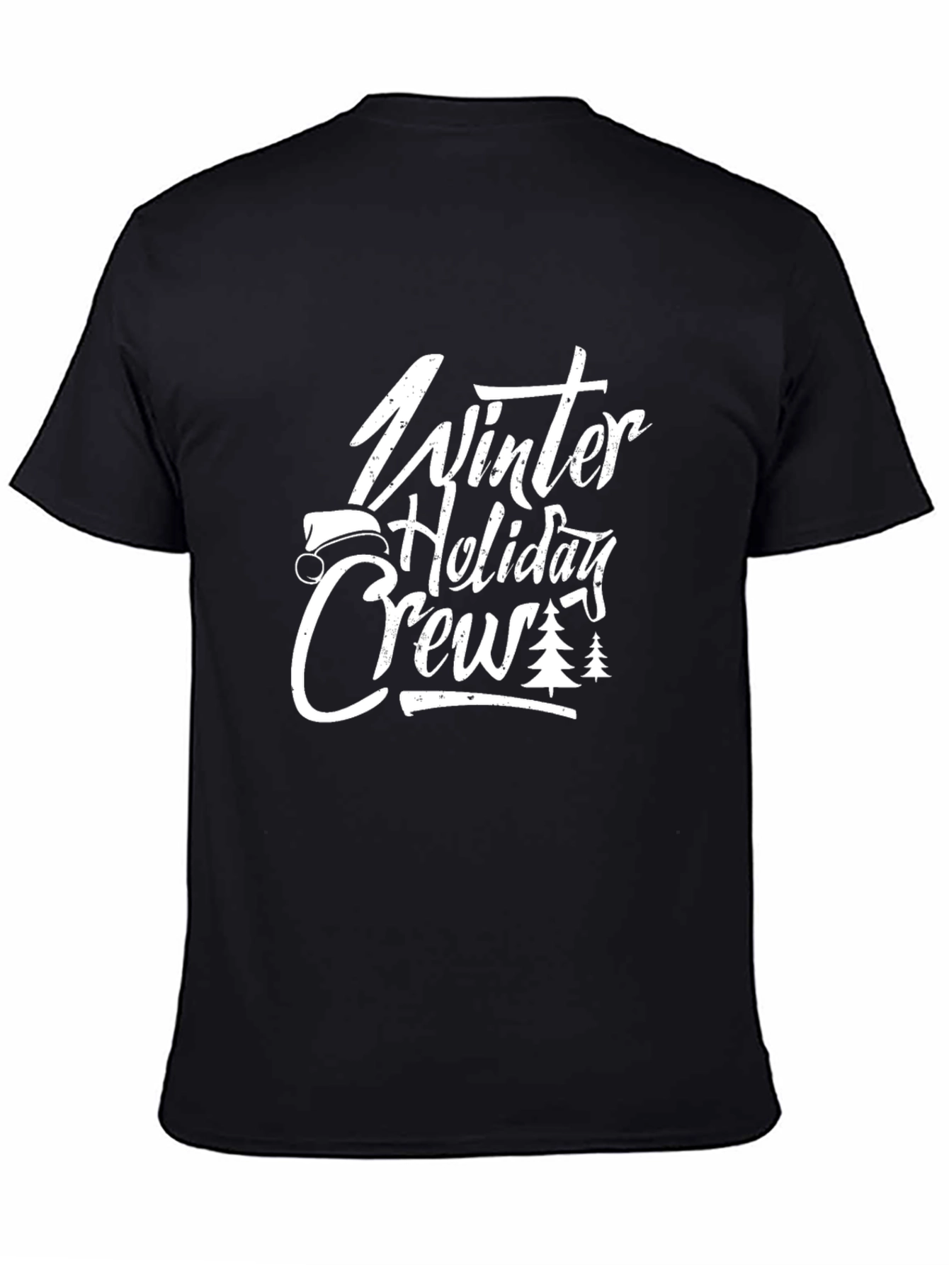Winter Holiday Crew Black T-Shirt