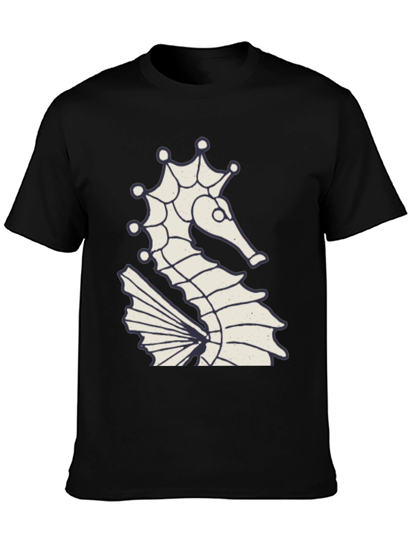 Seahorse Graphic Tee - Black Cotton Blend
