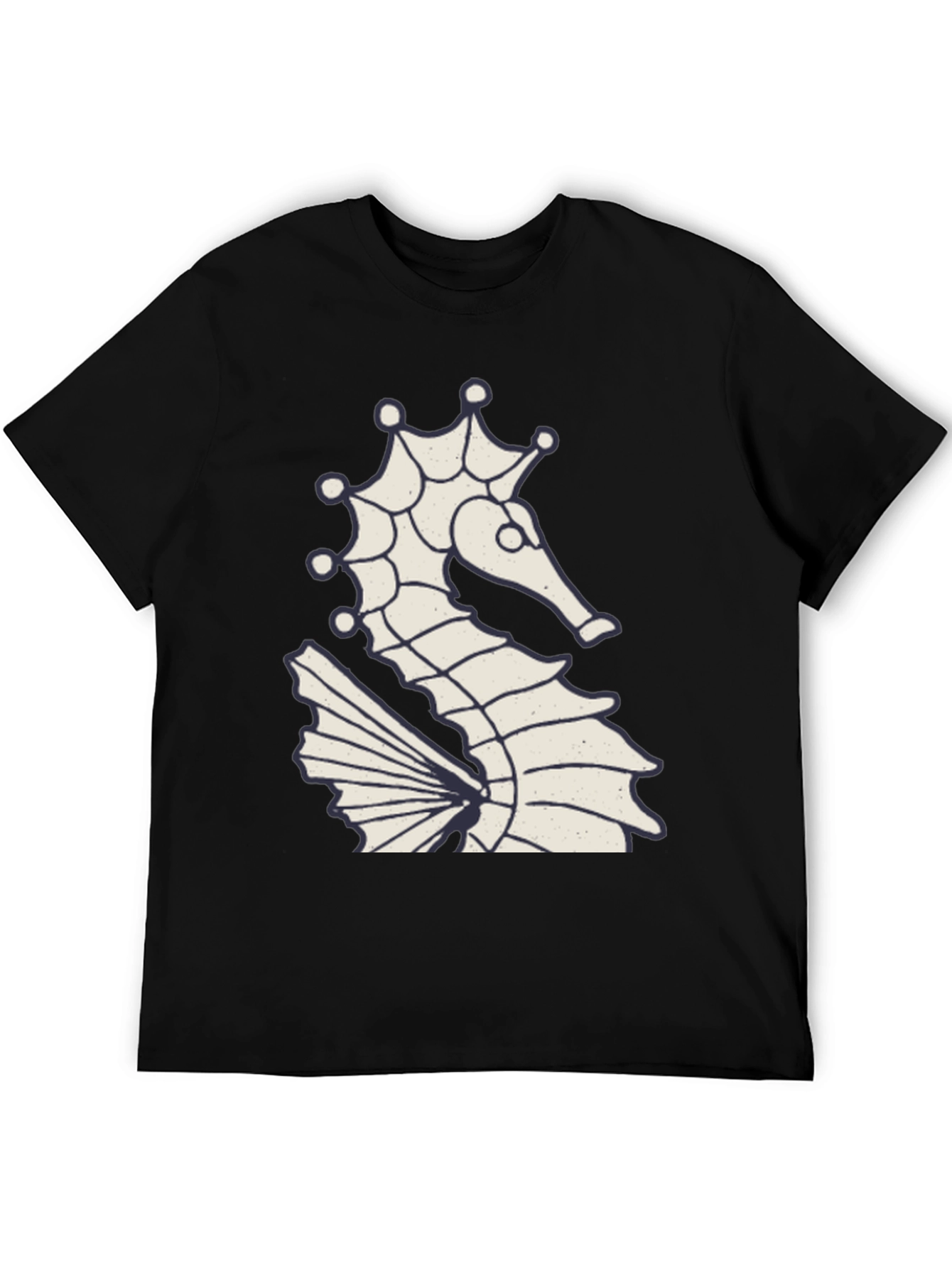 Seahorse Graphic Tee - Black Cotton Blend