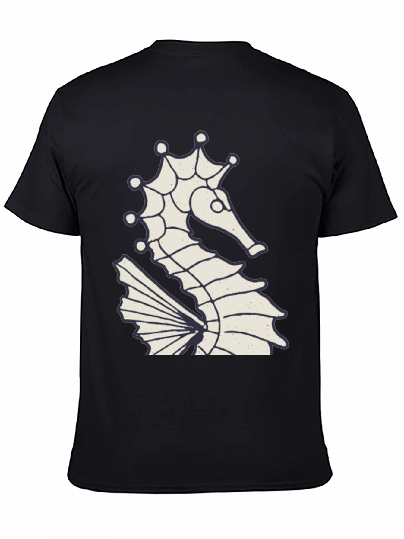 Seahorse Graphic Tee - Black Cotton Blend