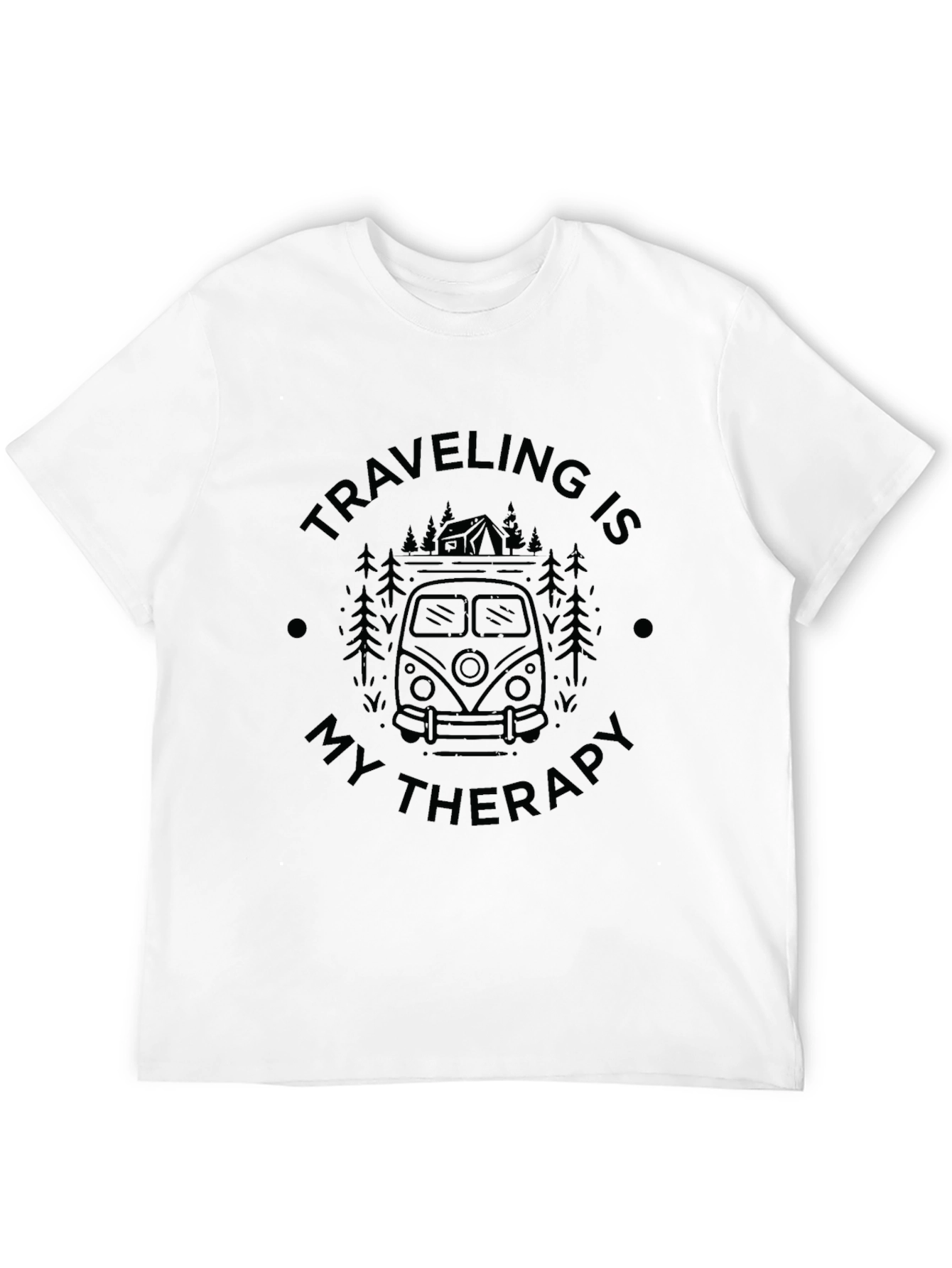 Traveling is My Therapy - Black Graphic Tee