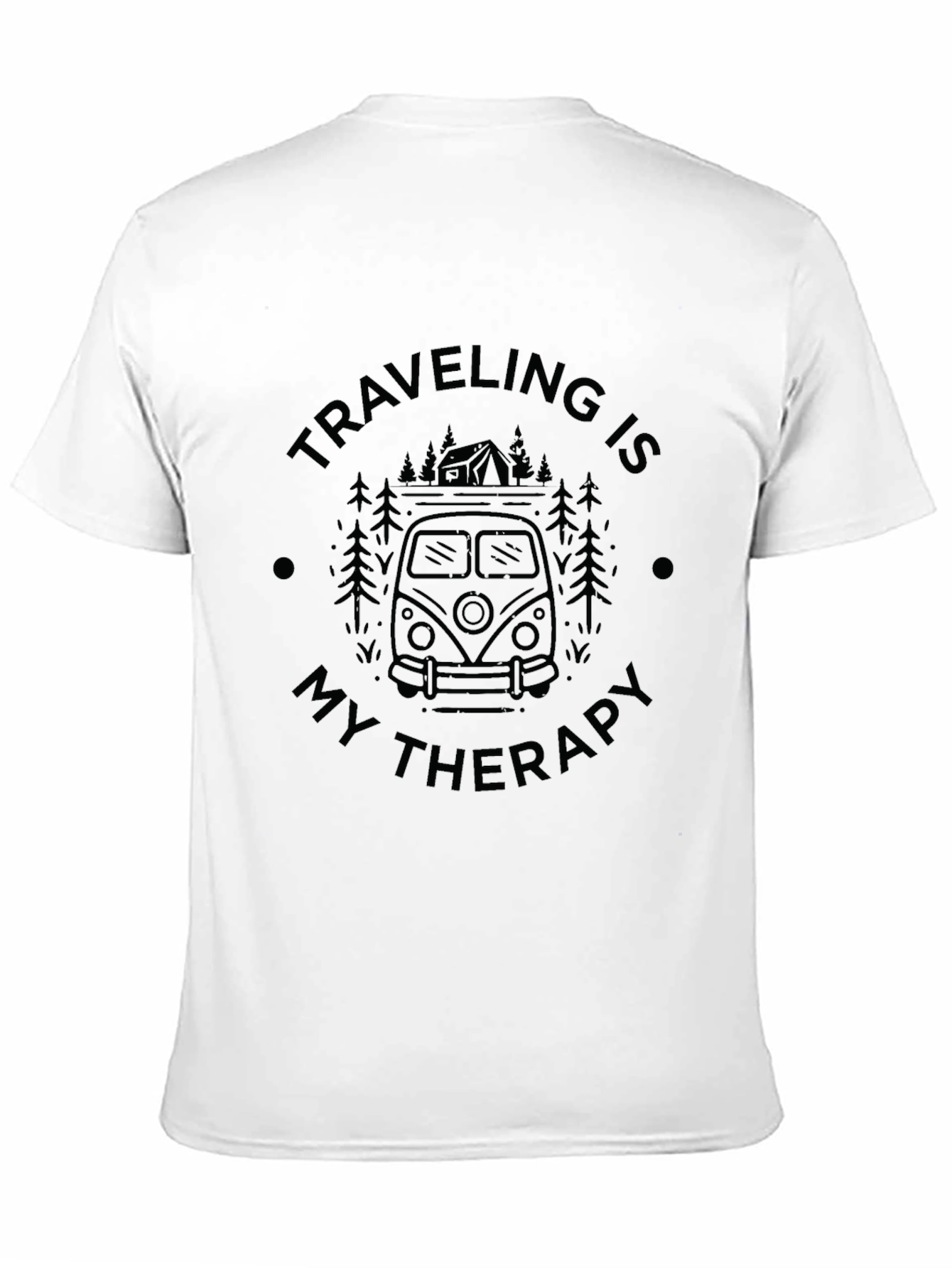 Traveling is My Therapy - Black Graphic Tee