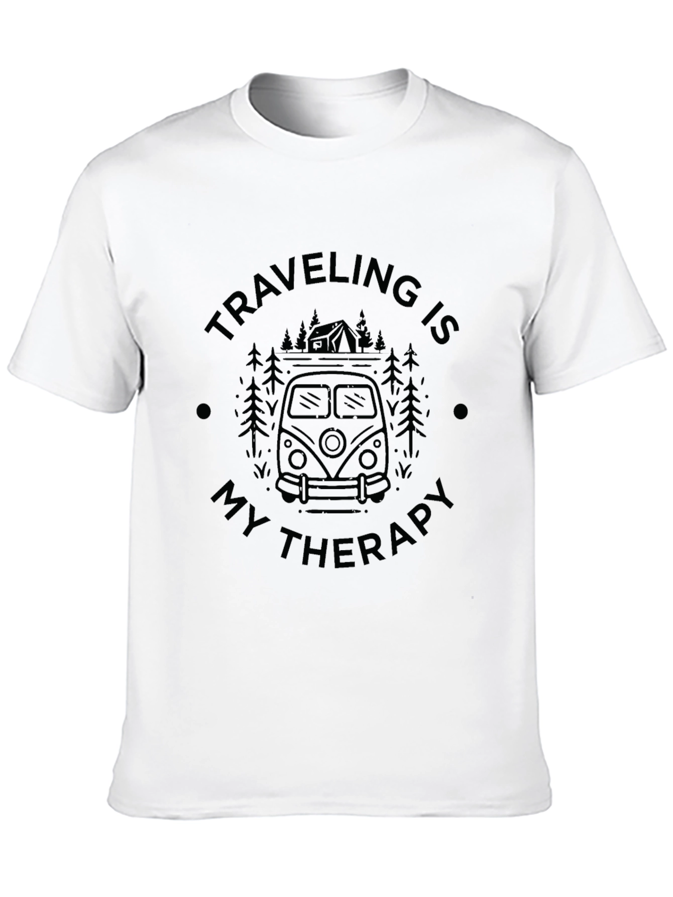 Traveling is My Therapy - Black Graphic Tee