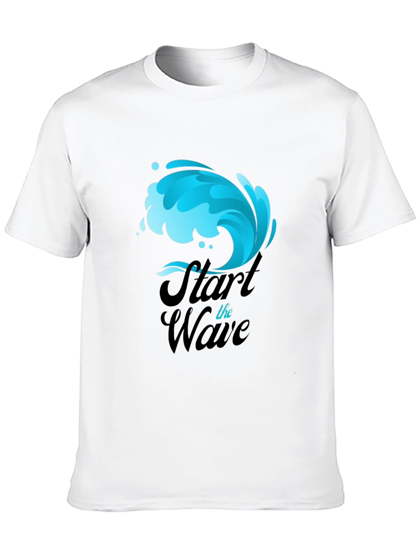 Start the Wave Graphic Print Black T-Shirt