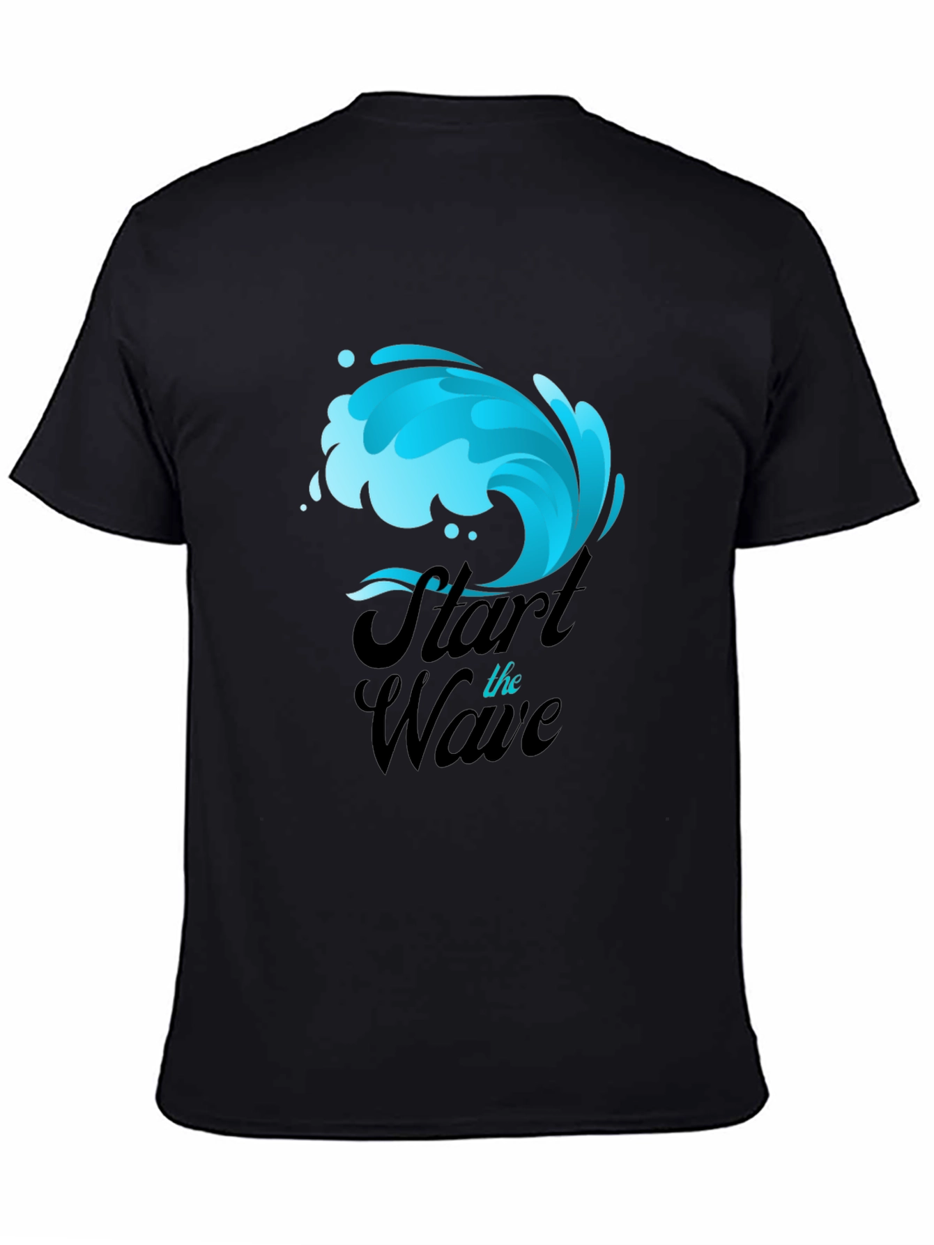 Start the Wave Graphic Print Black T-Shirt