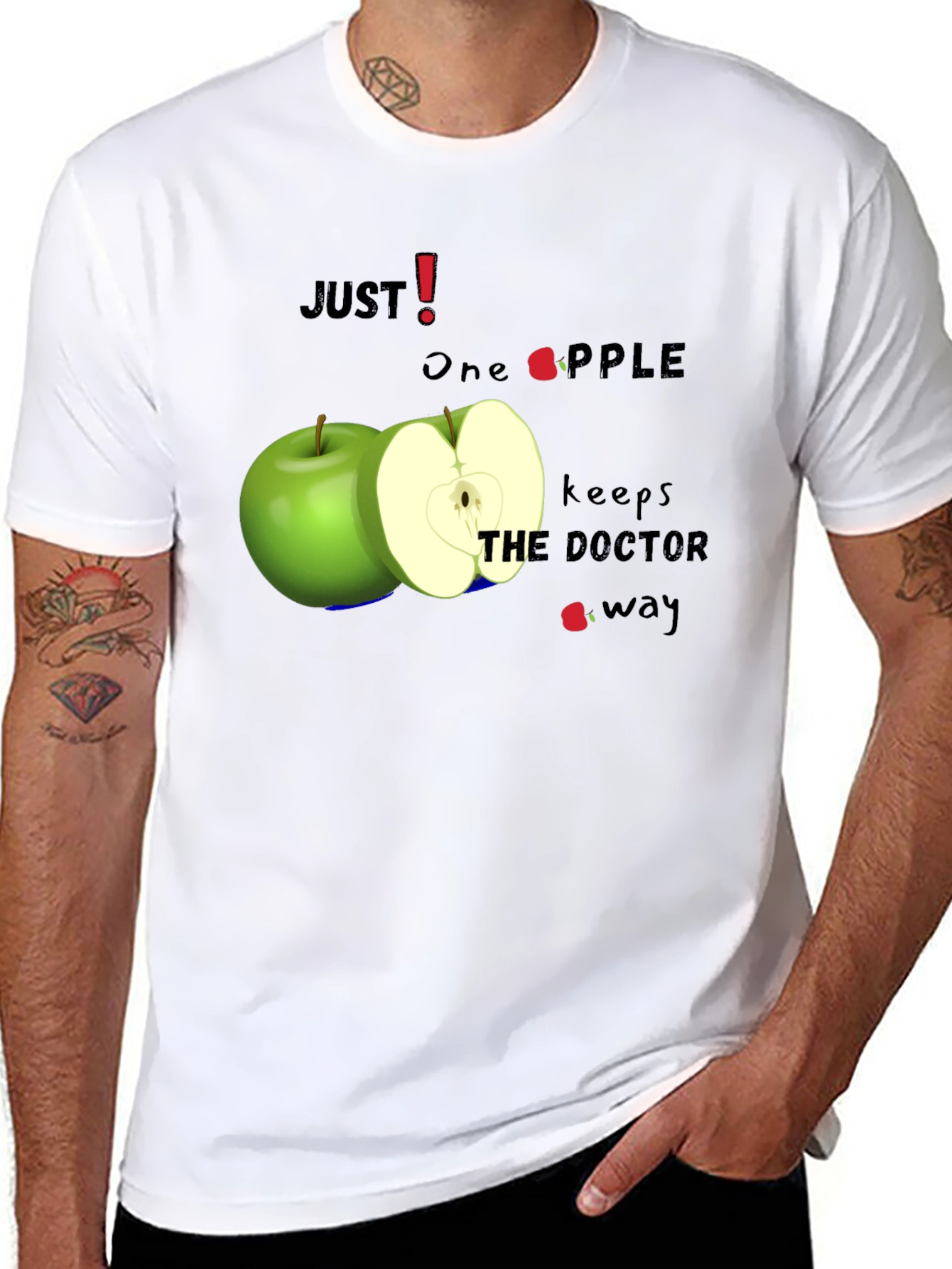 Funny Apple a Day T-Shirt - Doctor Repellent