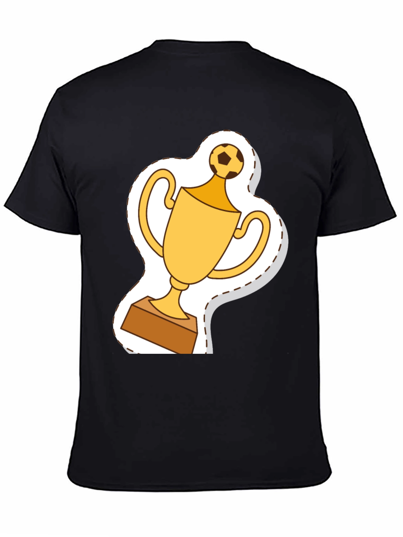 Soccer Trophy Graphic Tee - Black Cotton T-Shirt