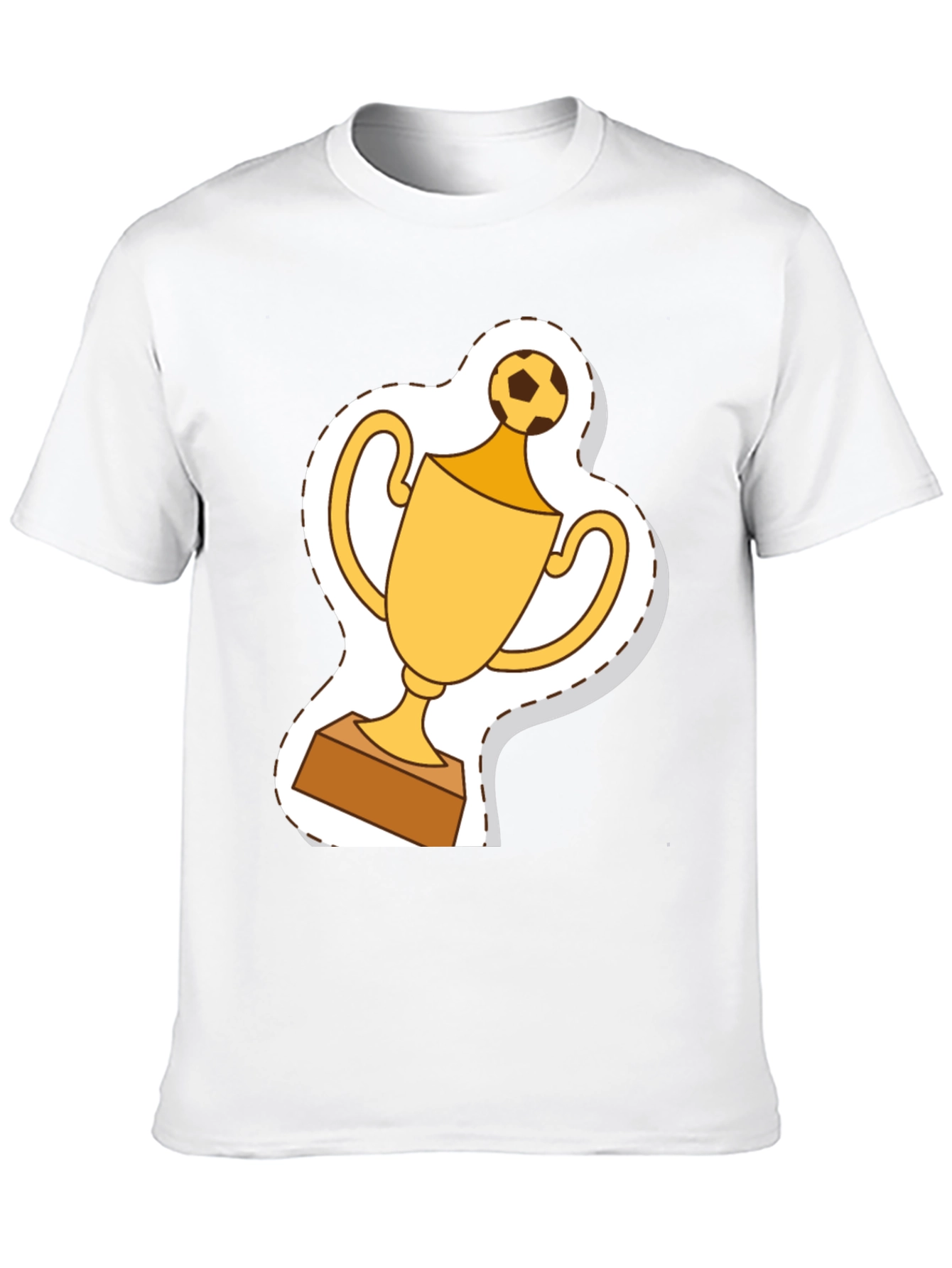 Soccer Trophy Graphic Tee - Black Cotton T-Shirt