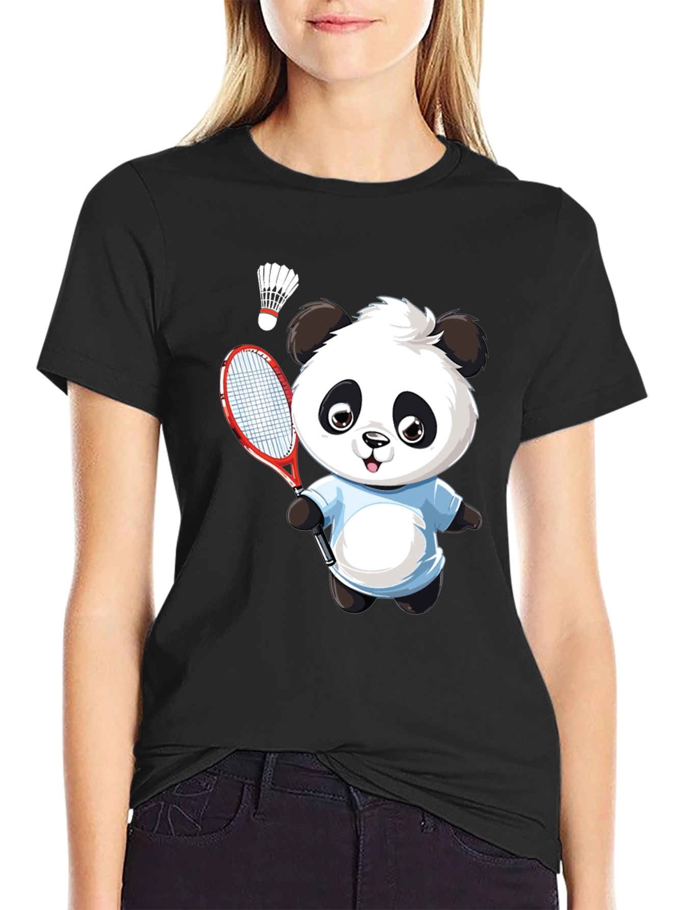 Panda Badminton Graphic Tee