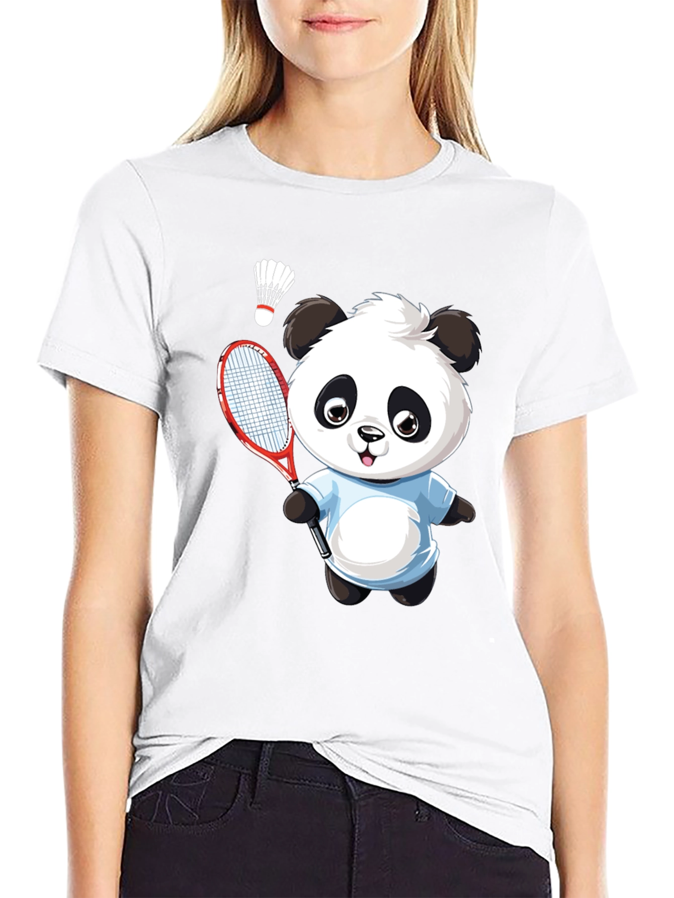 Panda Badminton Graphic Tee