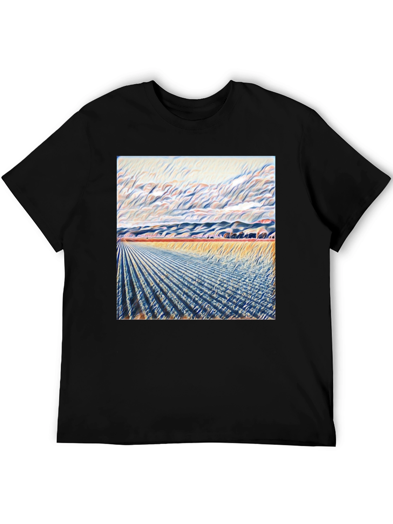 Abstract Field Art T-Shirt - Stylish Graphic Tee