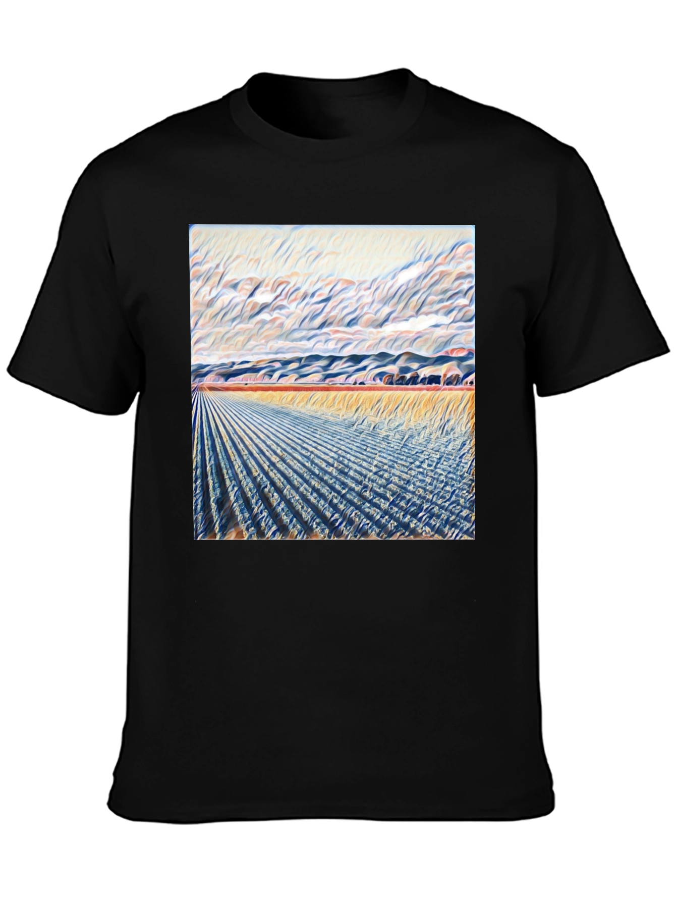 Abstract Field Art T-Shirt - Stylish Graphic Tee