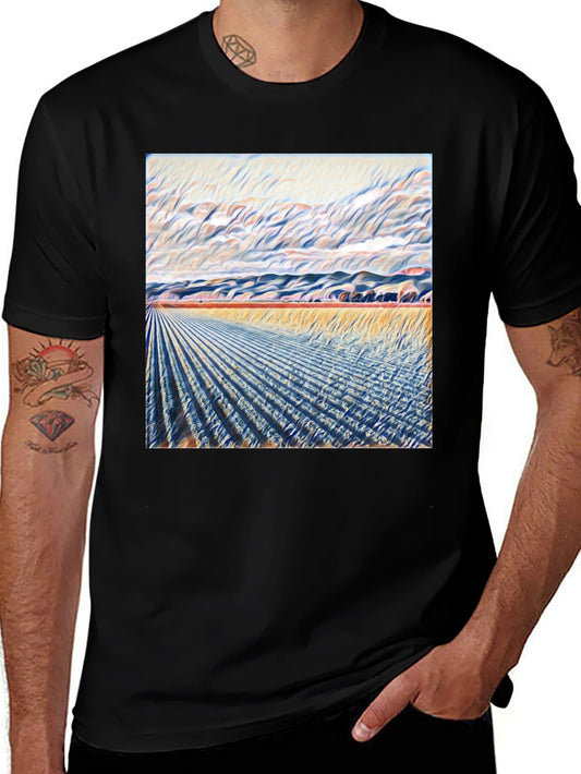 Abstract Field Art T-Shirt - Stylish Graphic Tee