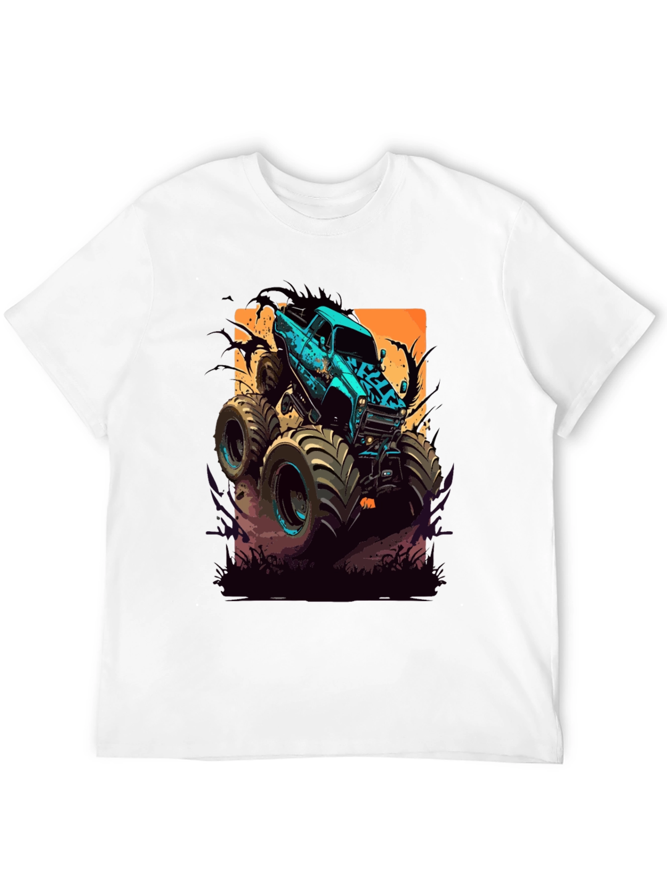 Monster Truck Graphic Tee - Black Cotton Blend
