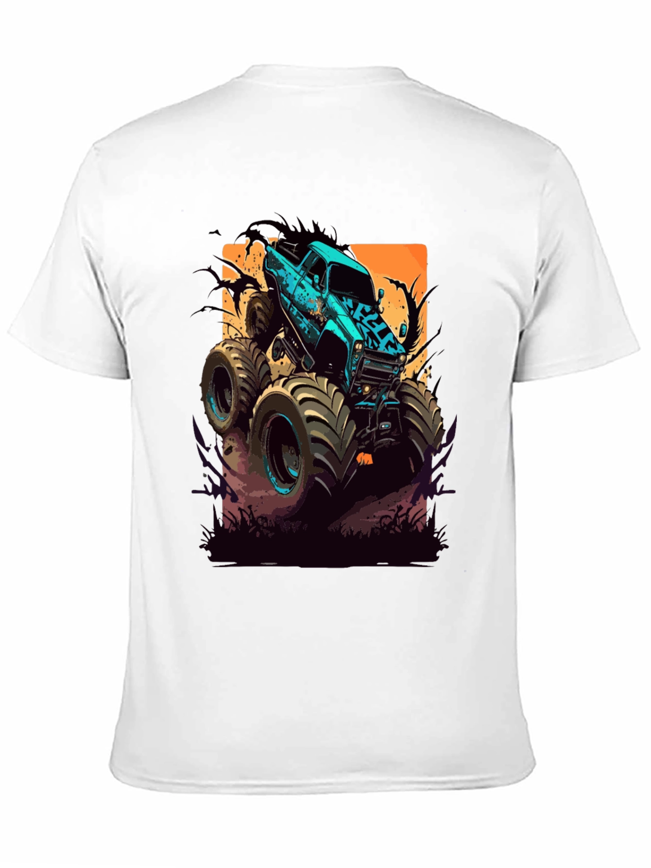 Monster Truck Graphic Tee - Black Cotton Blend