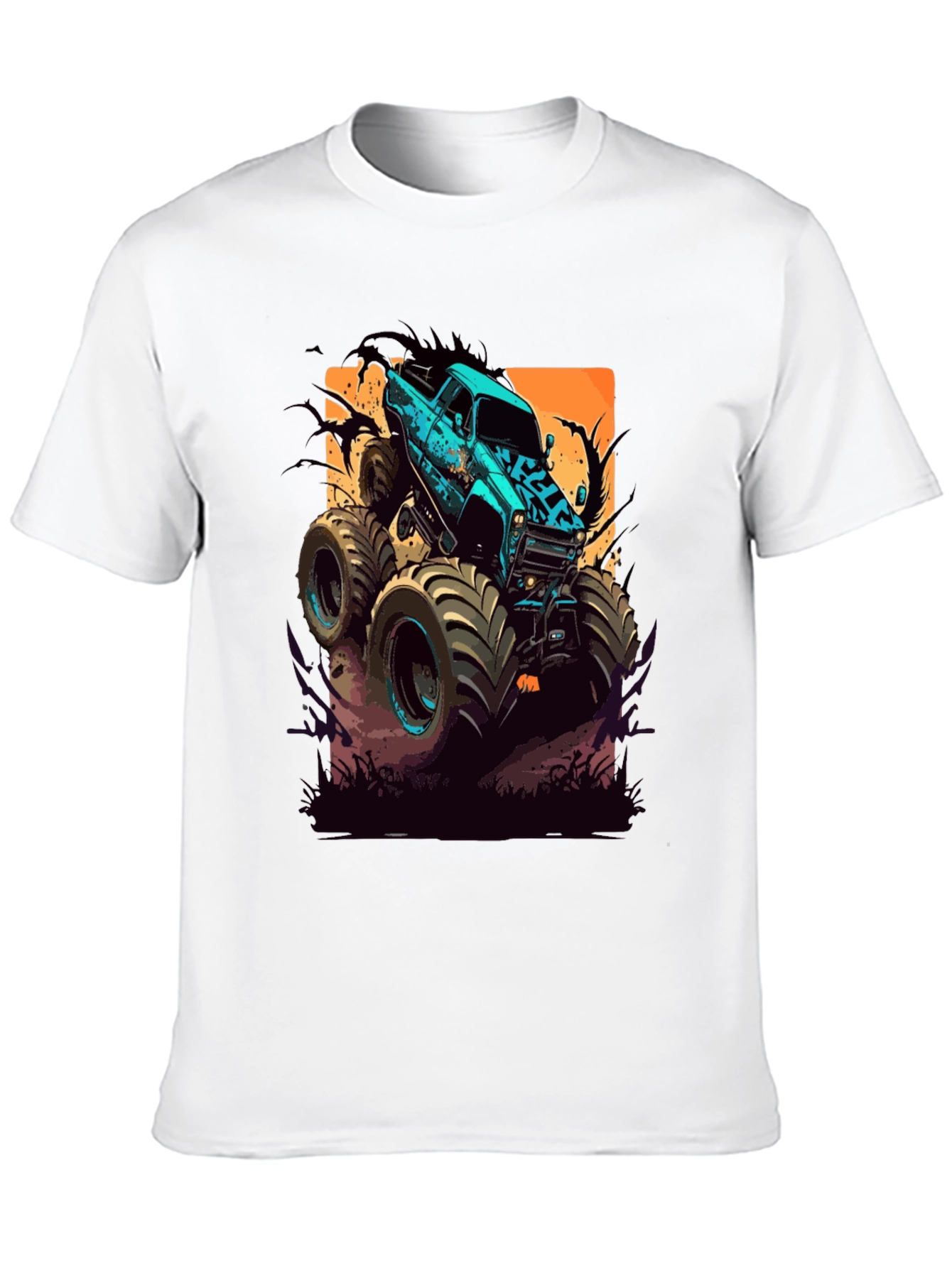 Monster Truck Graphic Tee - Black Cotton Blend