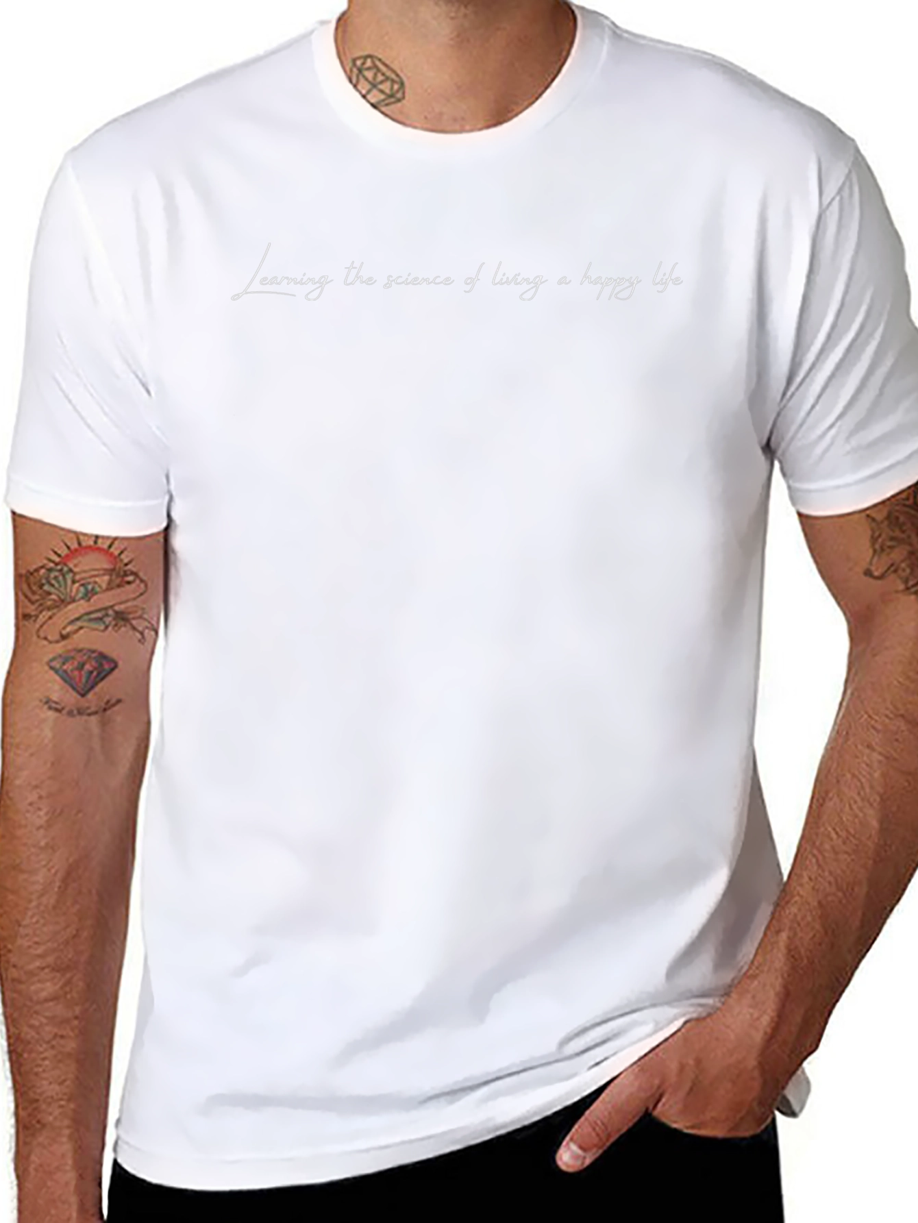 Science of Living Happy Life Black T-Shirt
