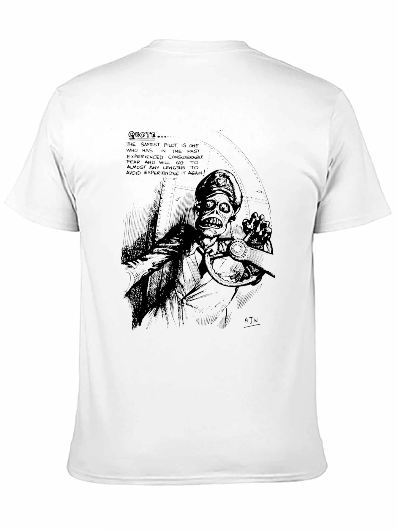 Pilot Fear Quote T-Shirt - Black Graphic Tee