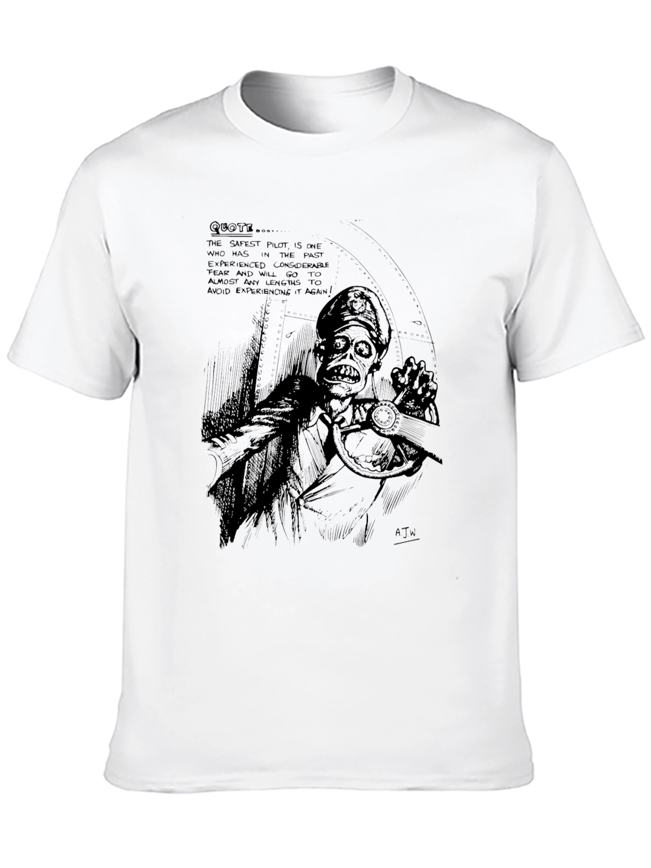 Pilot Fear Quote T-Shirt - Black Graphic Tee