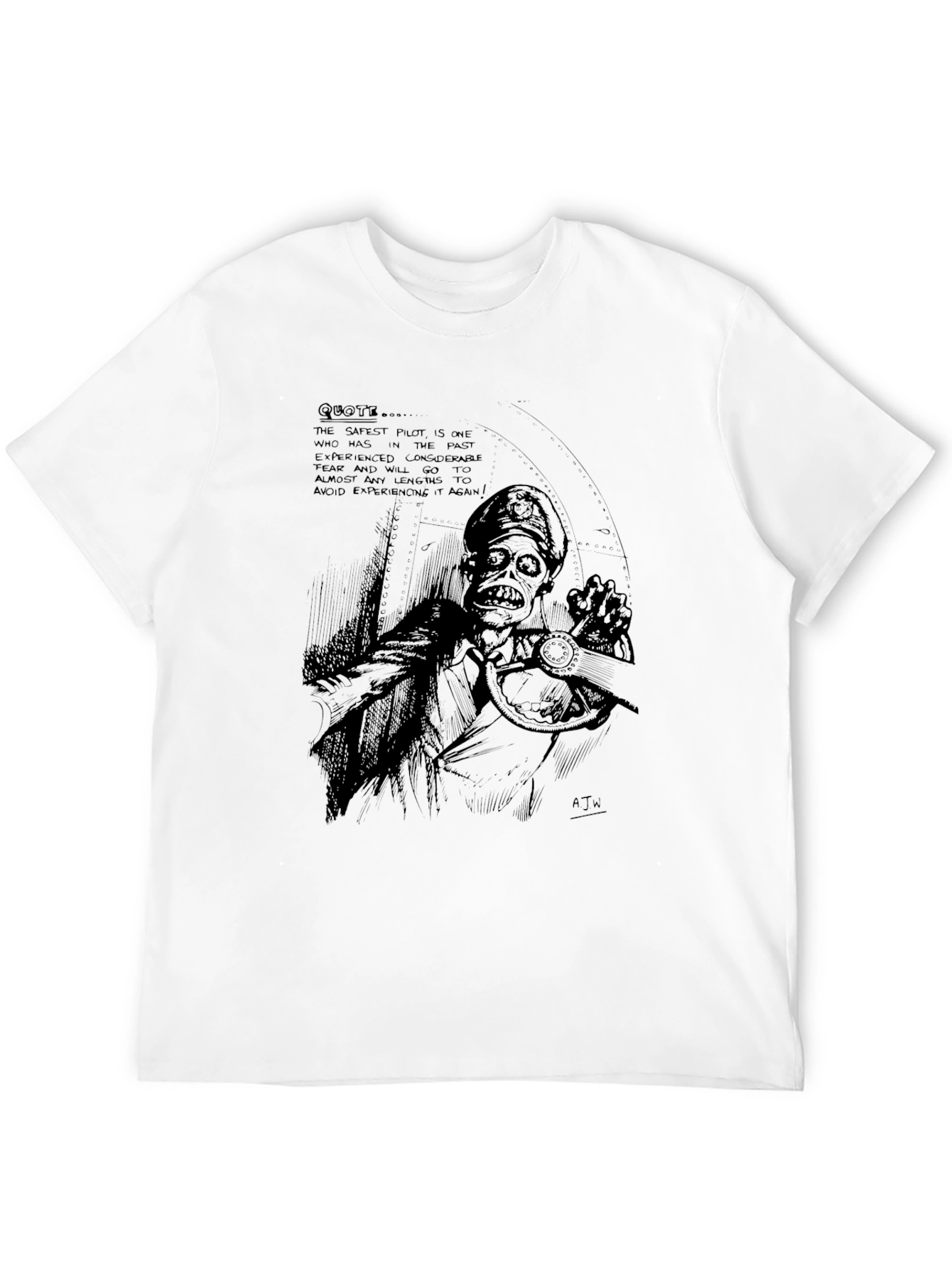 Pilot Fear Quote T-Shirt - Black Graphic Tee