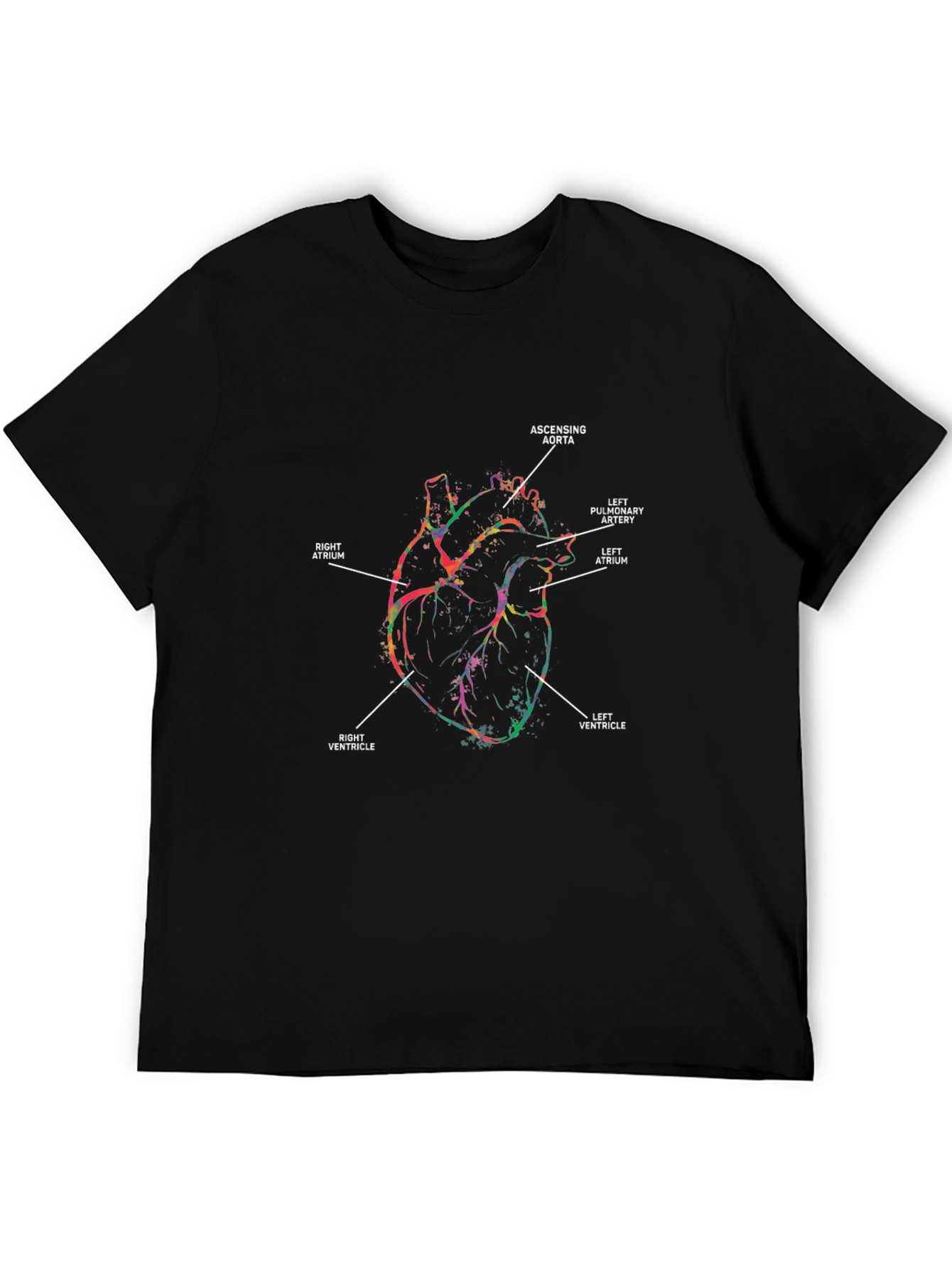 Anatomical Heart Graphic T-Shirt - Black