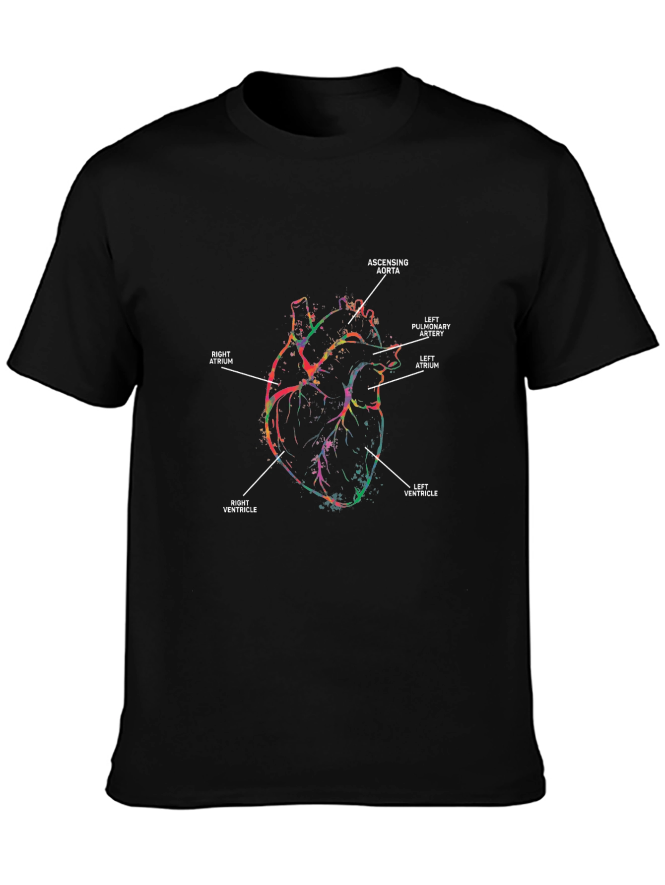 Anatomical Heart Graphic T-Shirt - Black