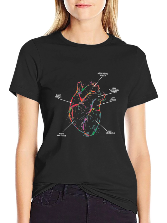 Anatomical Heart Graphic T-Shirt - Black