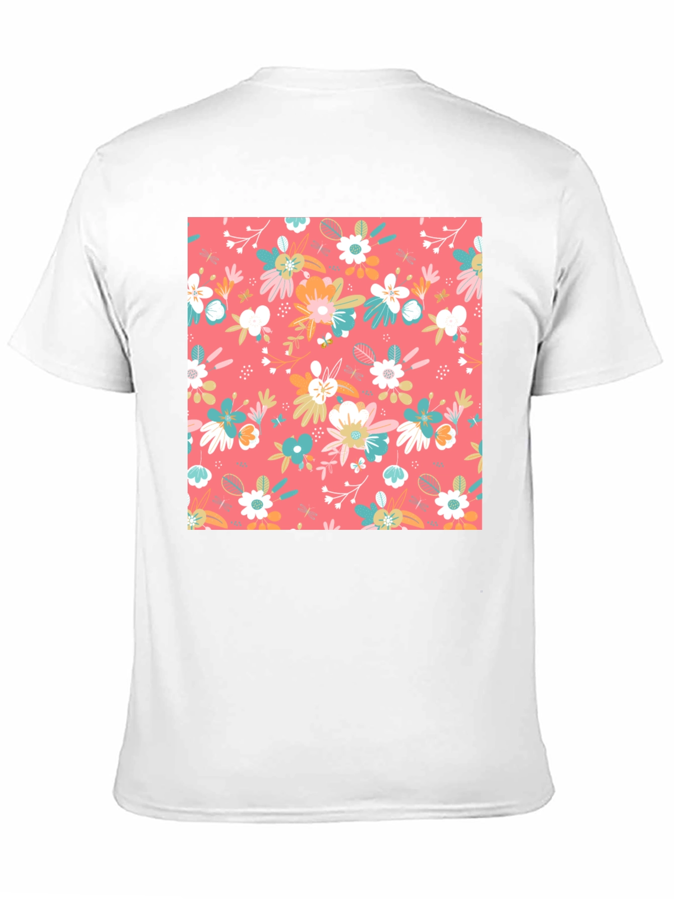 Floral Pattern Black T-Shirt