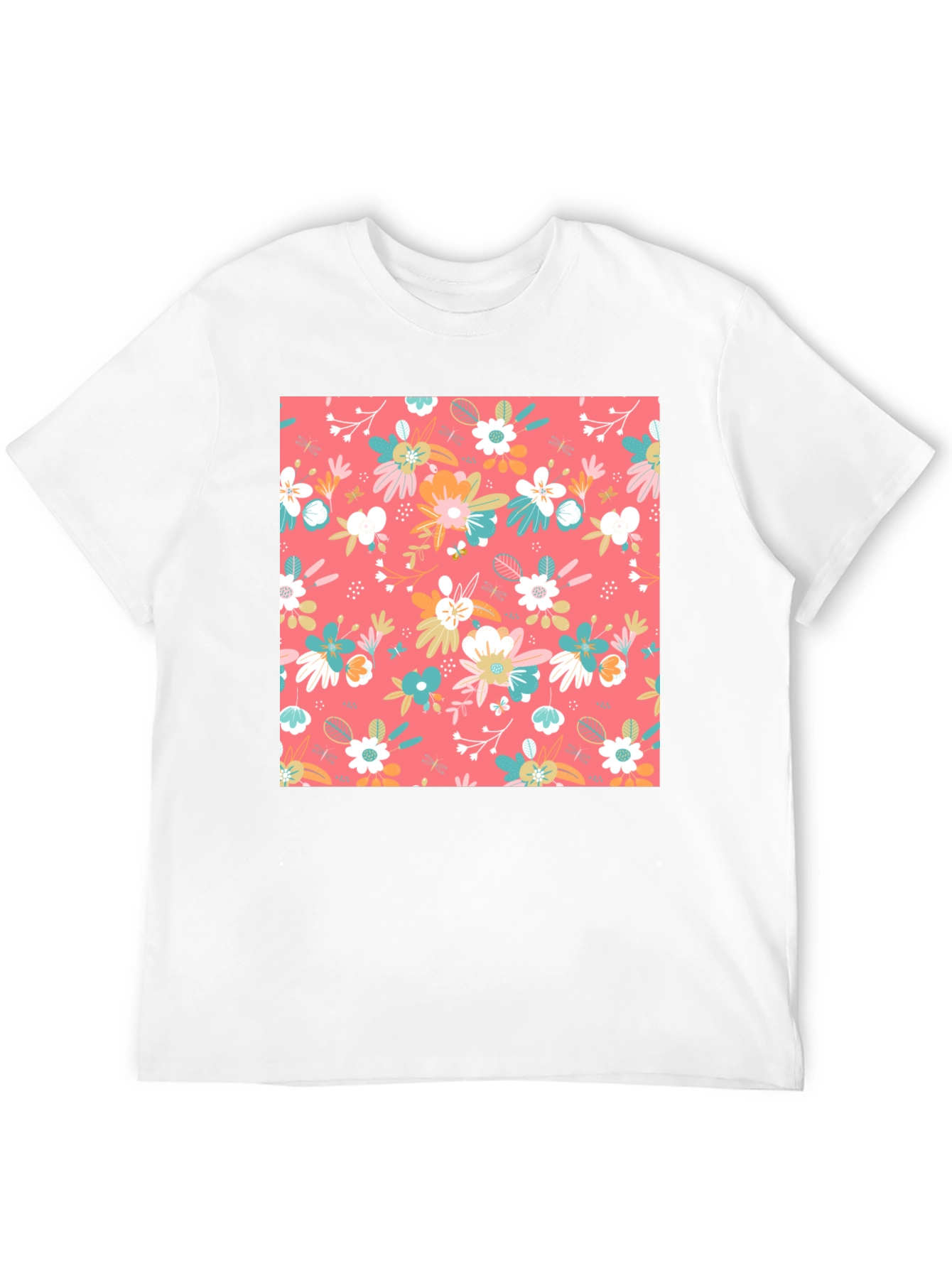 Floral Pattern Black T-Shirt