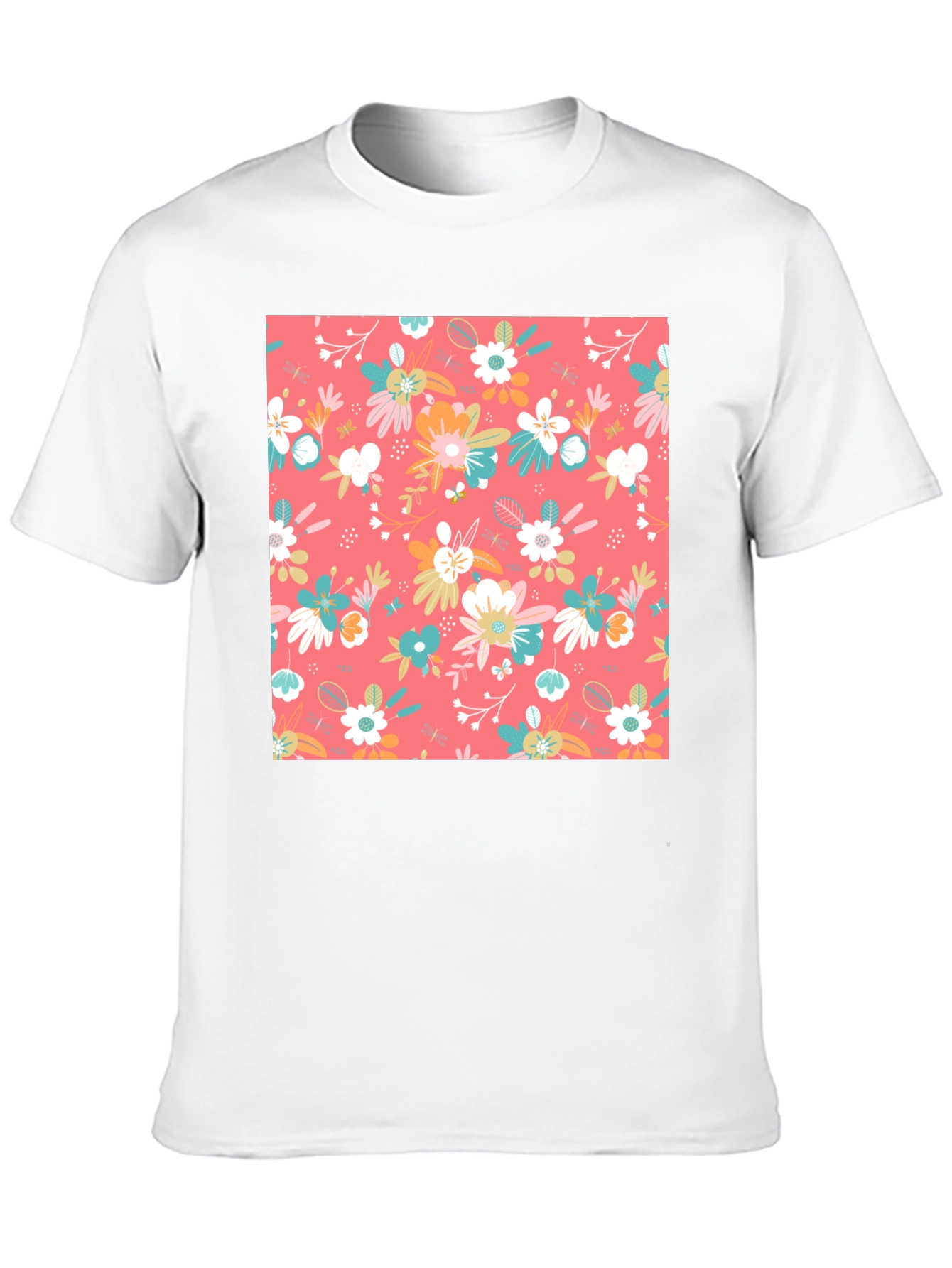 Floral Pattern Black T-Shirt