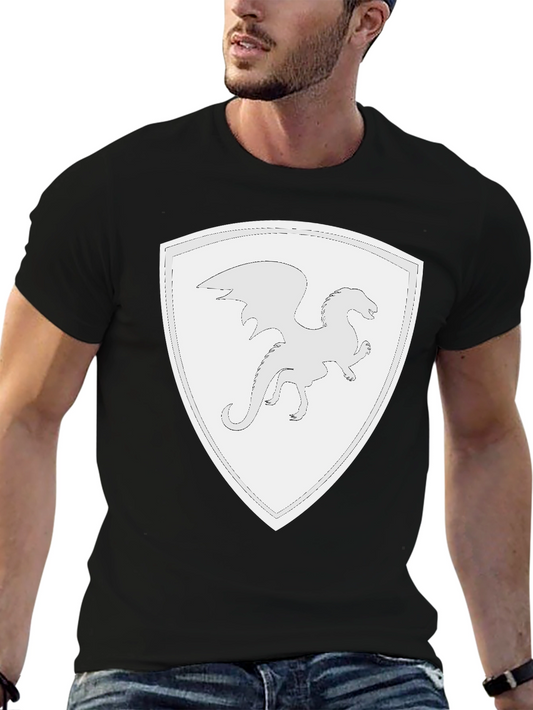 Dragon Shield Black T-Shirt - Fantasy Tee