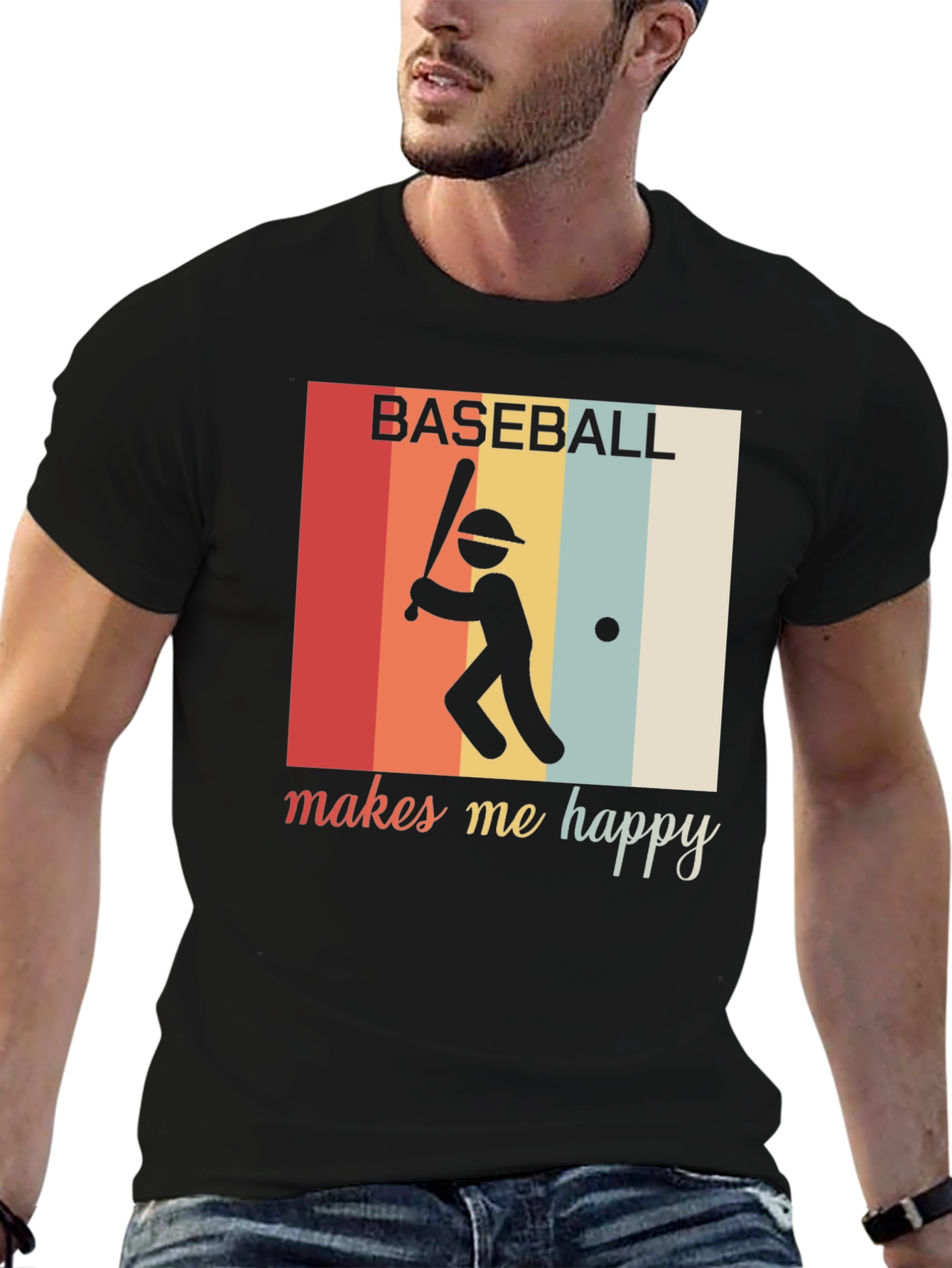 Baseball Makes Me Happy T-Shirt