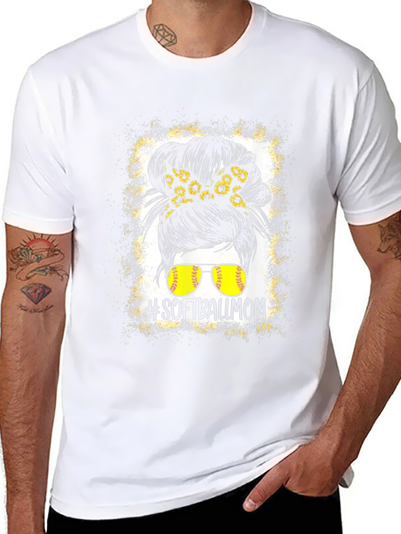 Softball Mom Messy Bun Graphic Tee