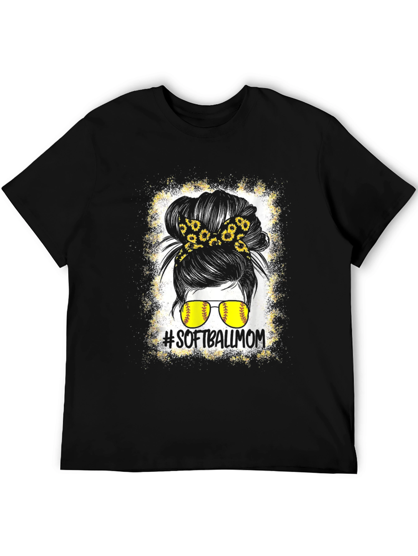 Softball Mom Messy Bun Graphic Tee