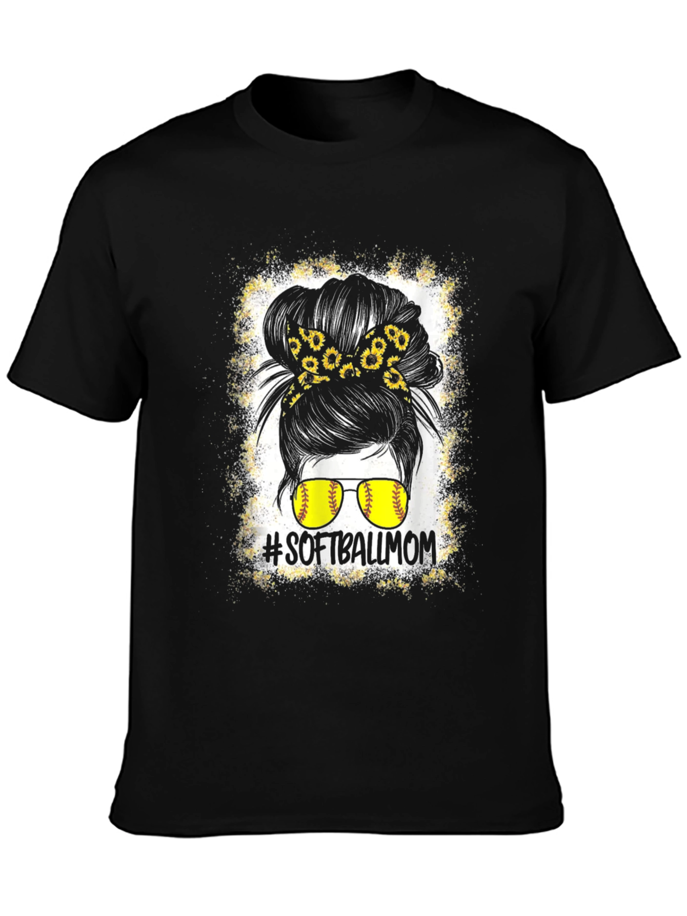 Softball Mom Messy Bun Graphic Tee