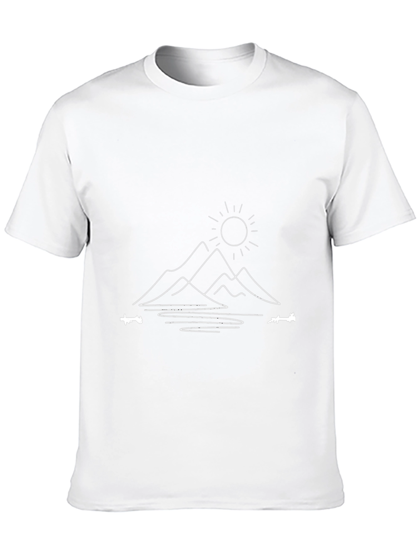 Minimalist Mountain Scene Black Tee