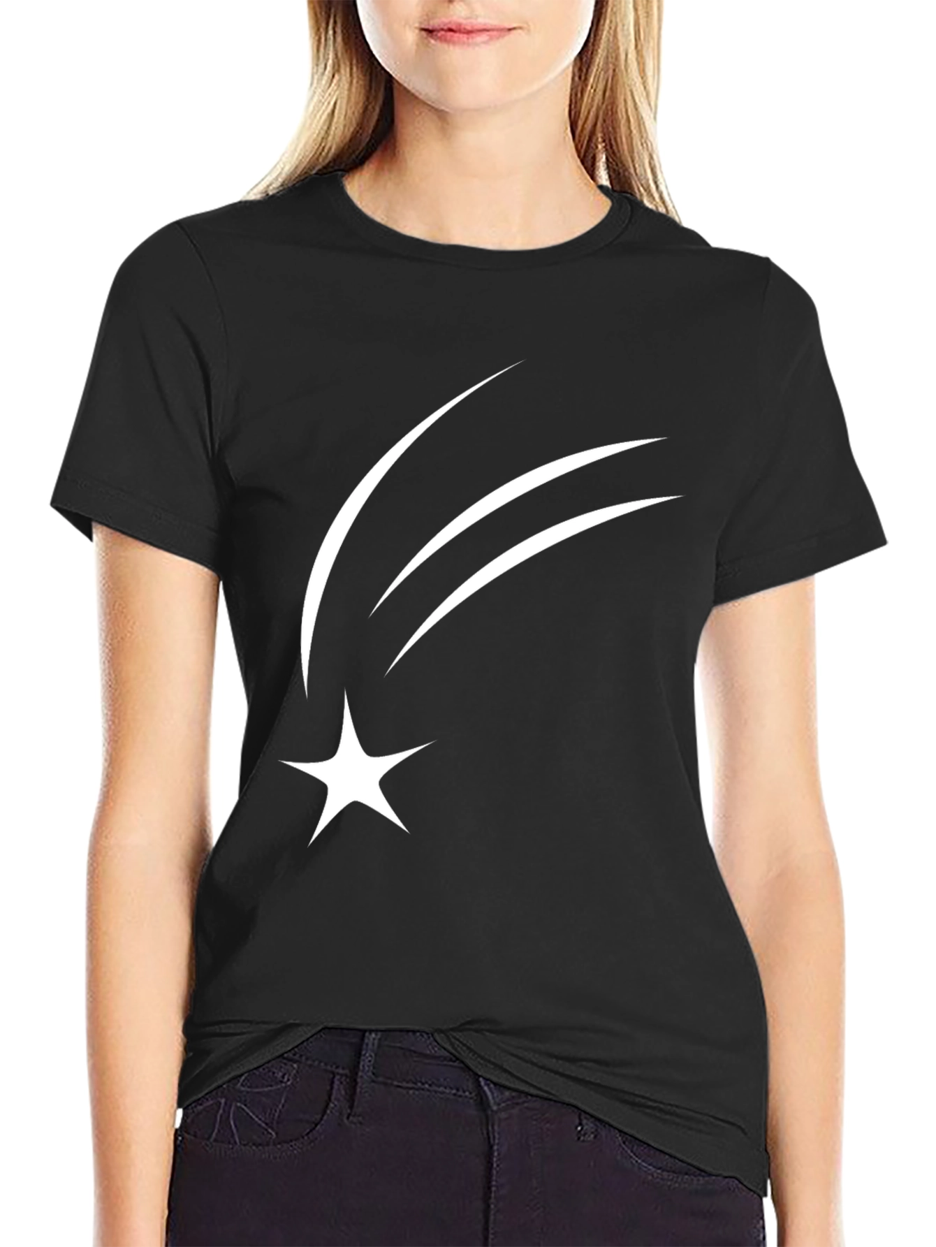 Stylish Black T-Shirt with Star Design
