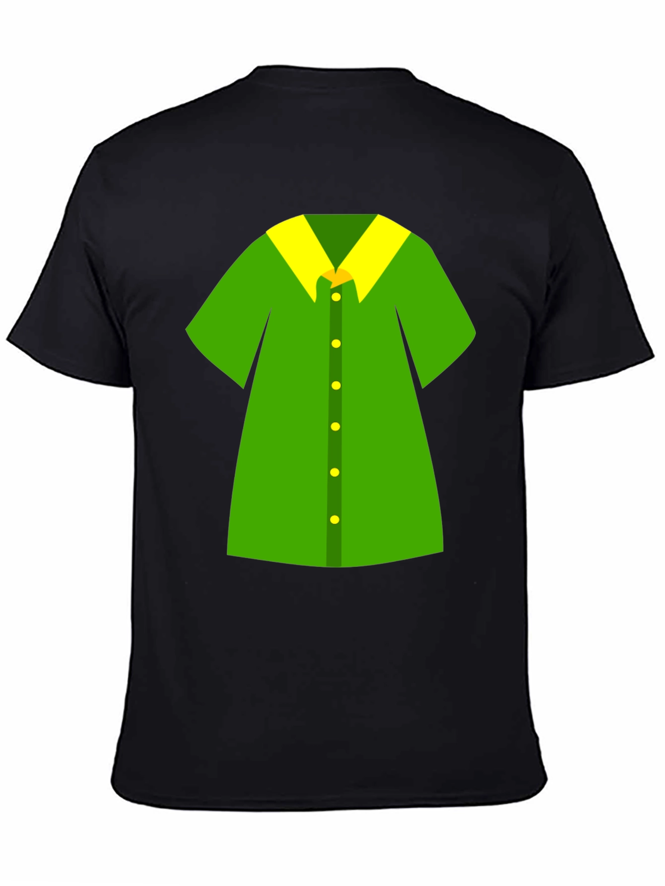 Novelty Green Shirt Design Black T-Shirt
