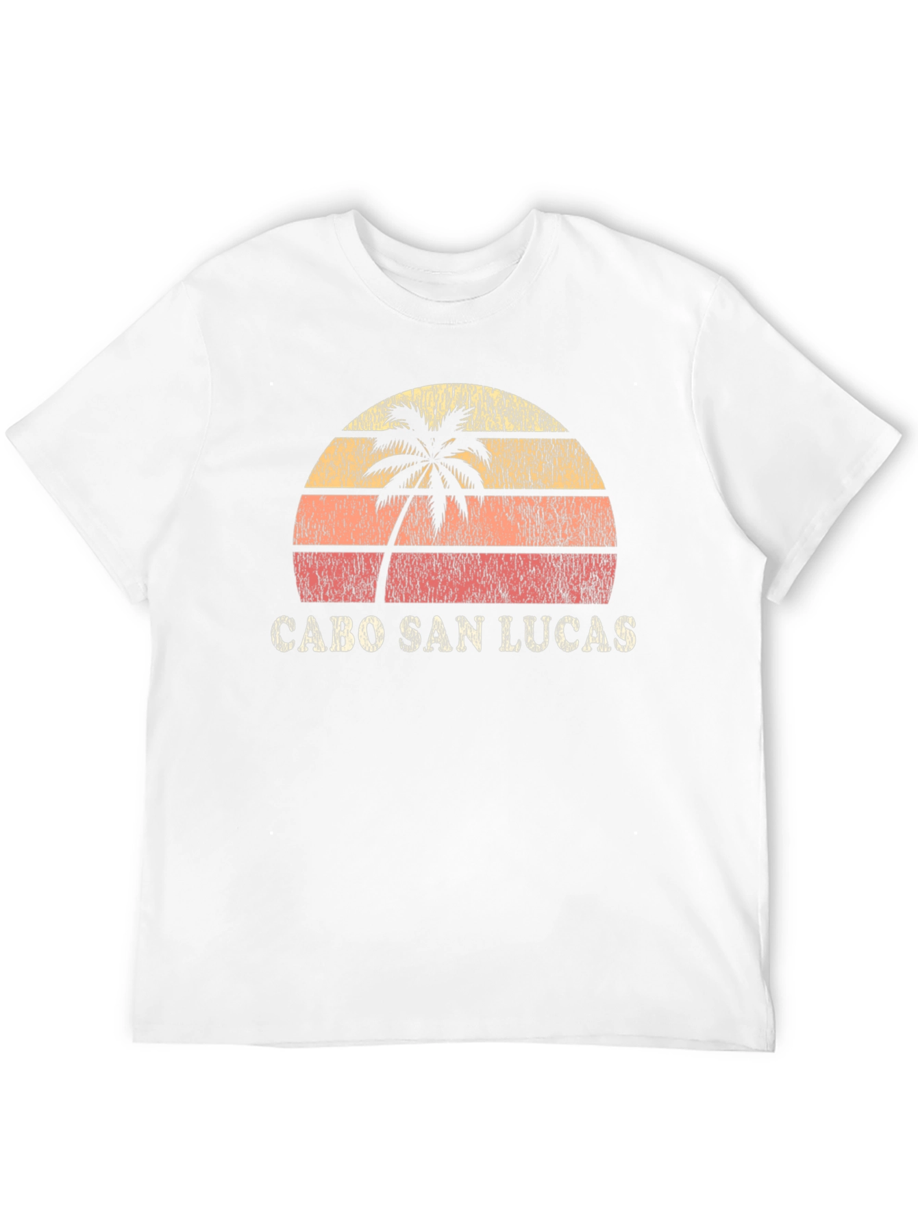 Cabo San Lucas Black Retro Sunset Palm T-Shirt