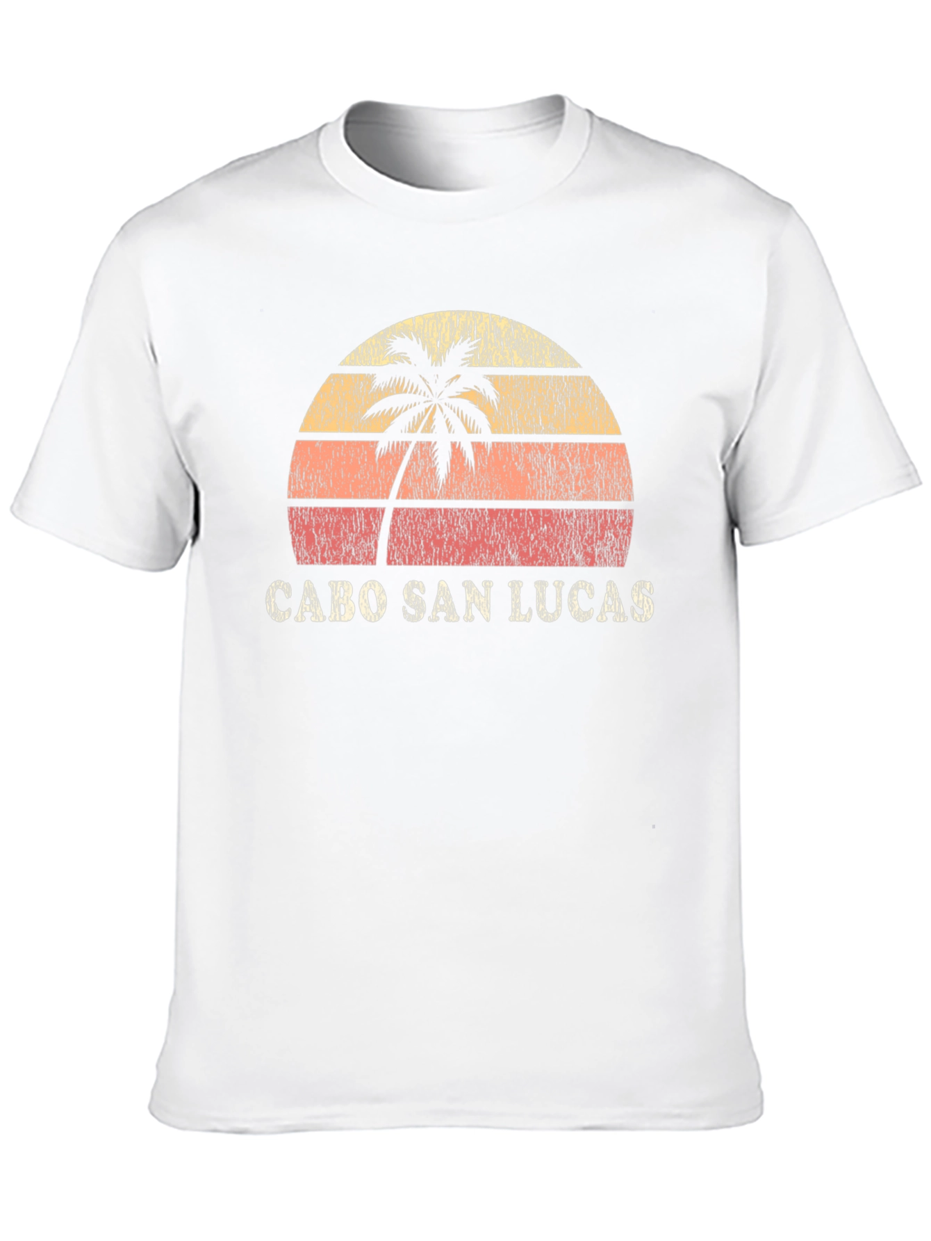 Cabo San Lucas Black Retro Sunset Palm T-Shirt